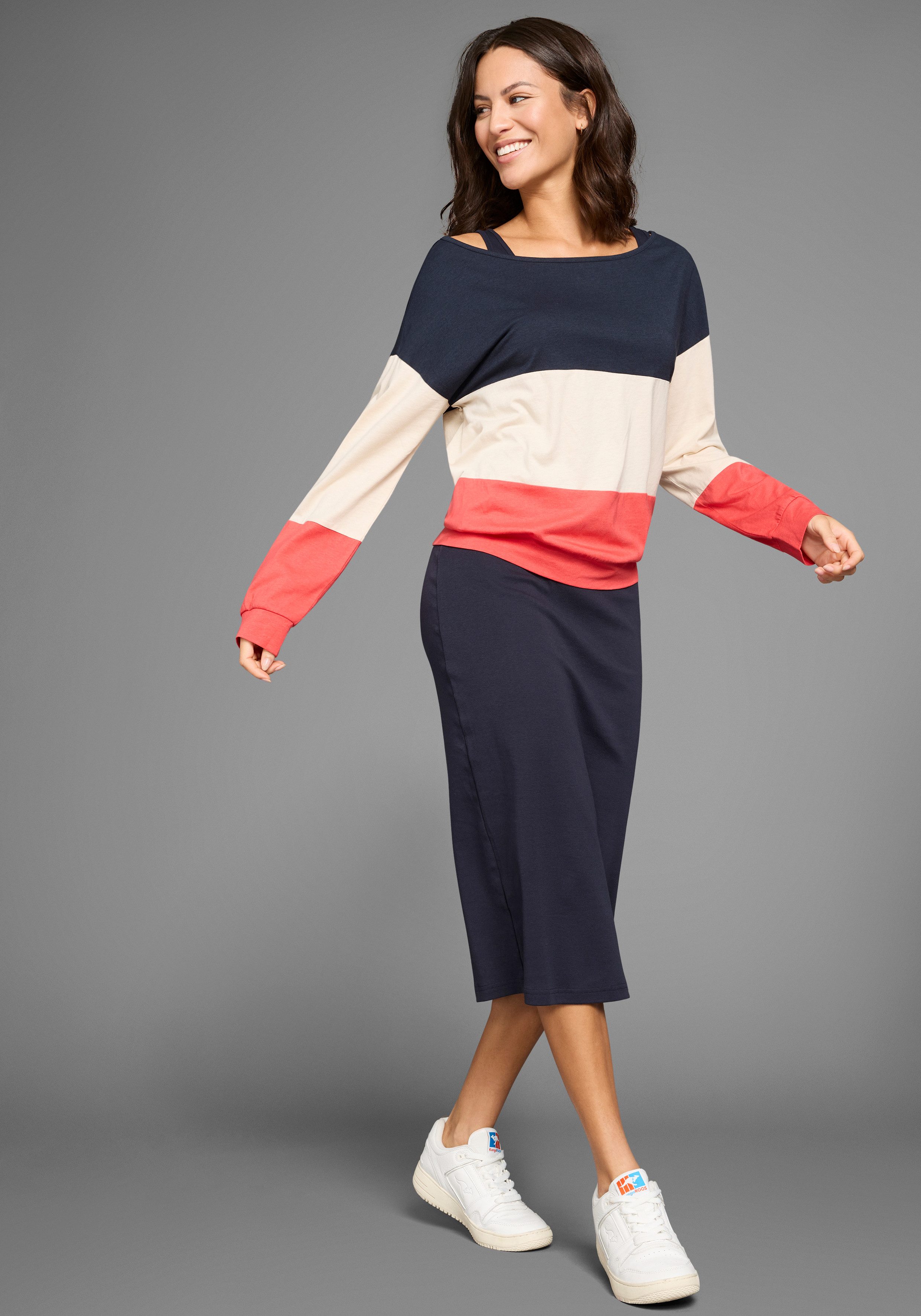 KangaROOS 2-in-1-Kleid (Set, 2-tlg) mit Streifenshirt im Lagenlook - NEUE K günstig online kaufen