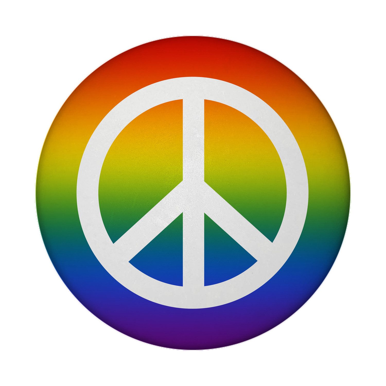 speecheese Magnet Regenbogenflagge und Peacezeichen Magnet rund mit Flaschenöffner