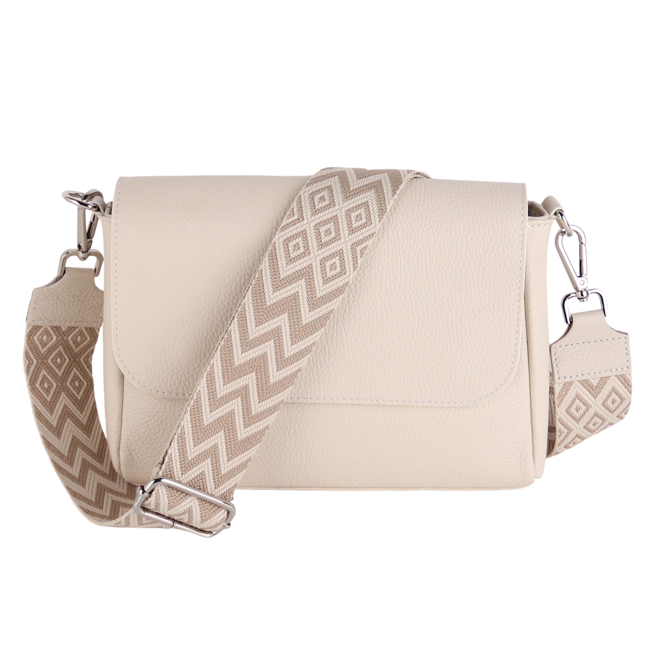 MIRROSI Umhängetasche Damen, Crossbody Bag, Echtleder Made in Italy (1 Tasche 2 Gurte oder Basic Version 1 Tasche 1 Gurt), 27x20x7cm (BXHXT) Mittelgroß