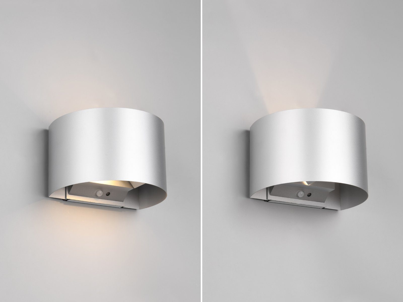 Reality Leuchten LED Außen-Wandleuchte, Bewegungsmelder, LED fest integriert, Warmweiß, Akku ohne Strom-anschluss kabel-los innen mit Bewegungsmelder, H: 10cm