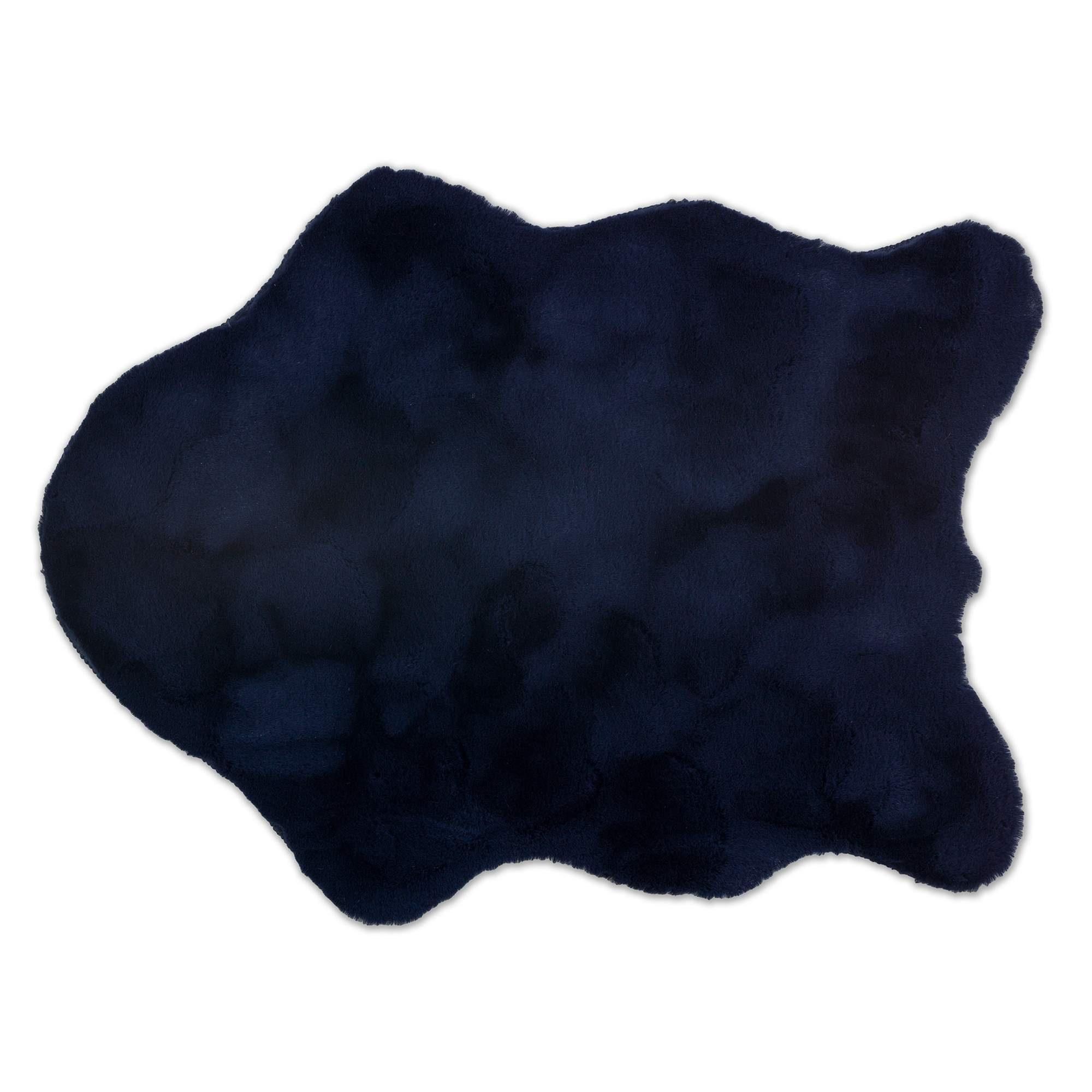 Fellteppich TENDER Moderner Kunstfellteppich, SCHÖNER WOHNEN-Kollektion, Rechteckig, Höhe: 26 mm, 60 x 90 cm in Nachtblau