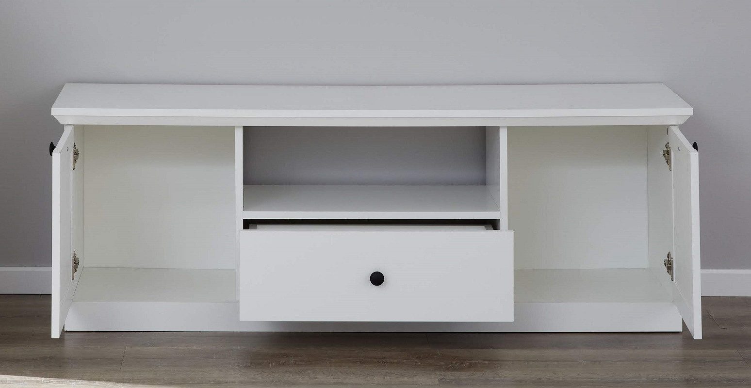trendteam Lowboard Lowboard TV-Unterteil Baxter, Landhausstil, weiß