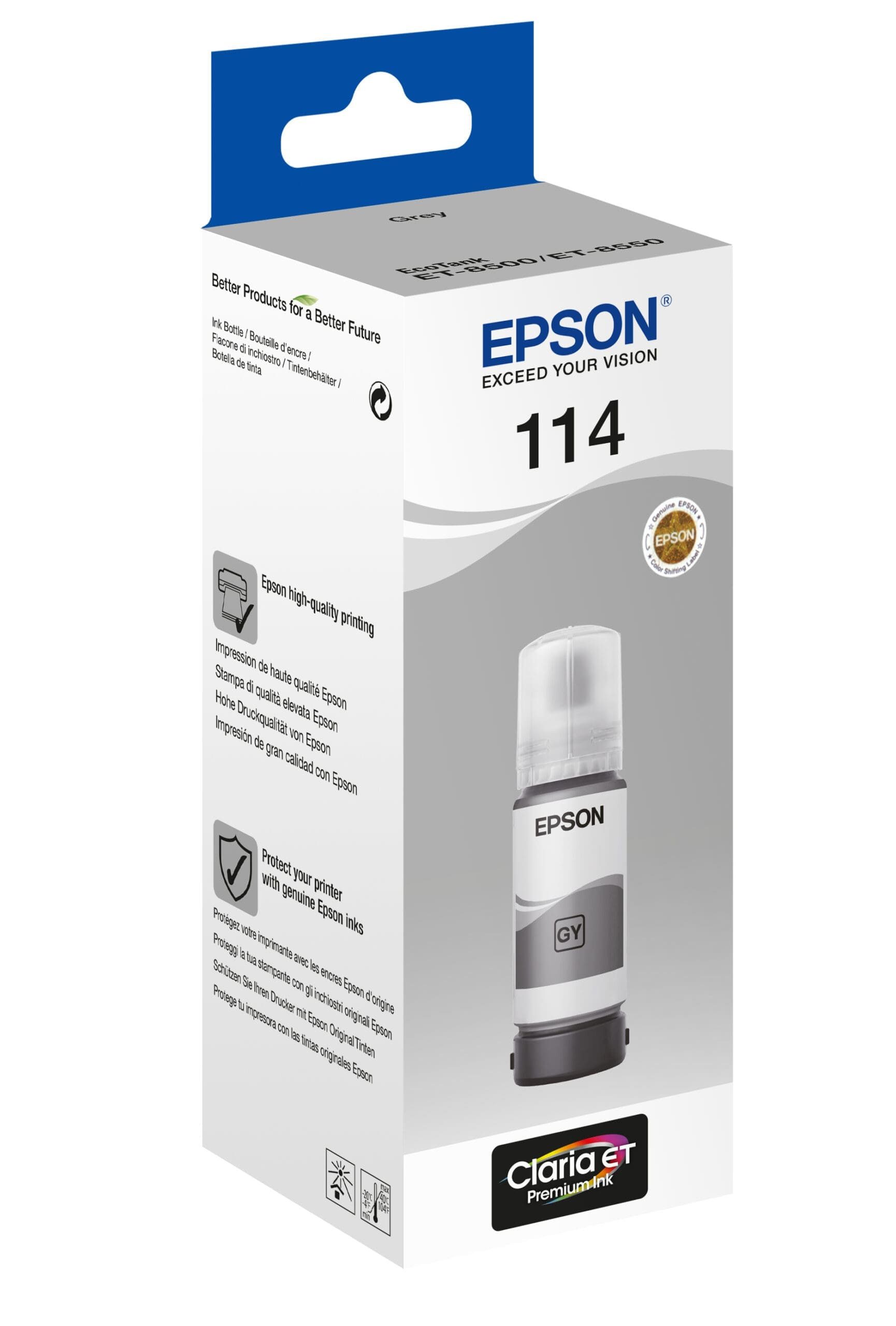 Epson Tintenflasche 114 Grau (ca. 70ml) Tintenpatrone