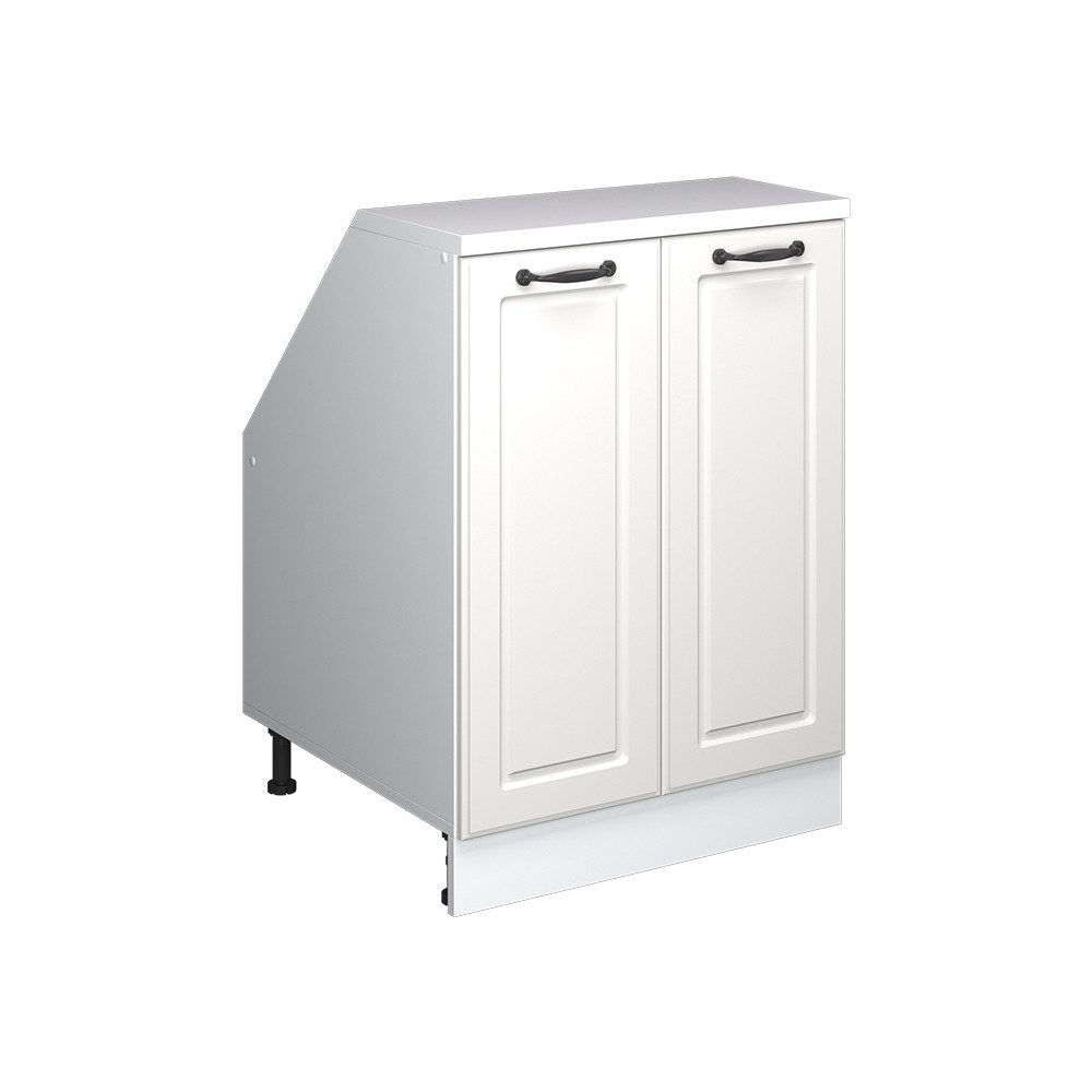 Vicco Kommode Rion, Weiß Landhaus/Weiß, 60 x 81.6 cm mit 2 Türen, Schrankkorpu... (1 St)