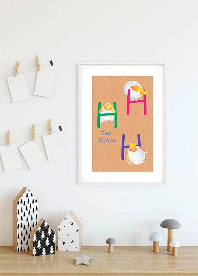 Kinderzimmer, (1 Animal Wohnzimmer ABC Poster Schlafzimmer, H, Komar Buchstaben St),