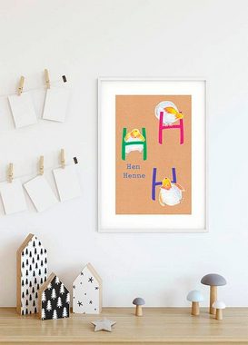 Komar Poster ABC Animal H, Buchstaben (1 St), Kinderzimmer, Schlafzimmer, Wohnzimmer