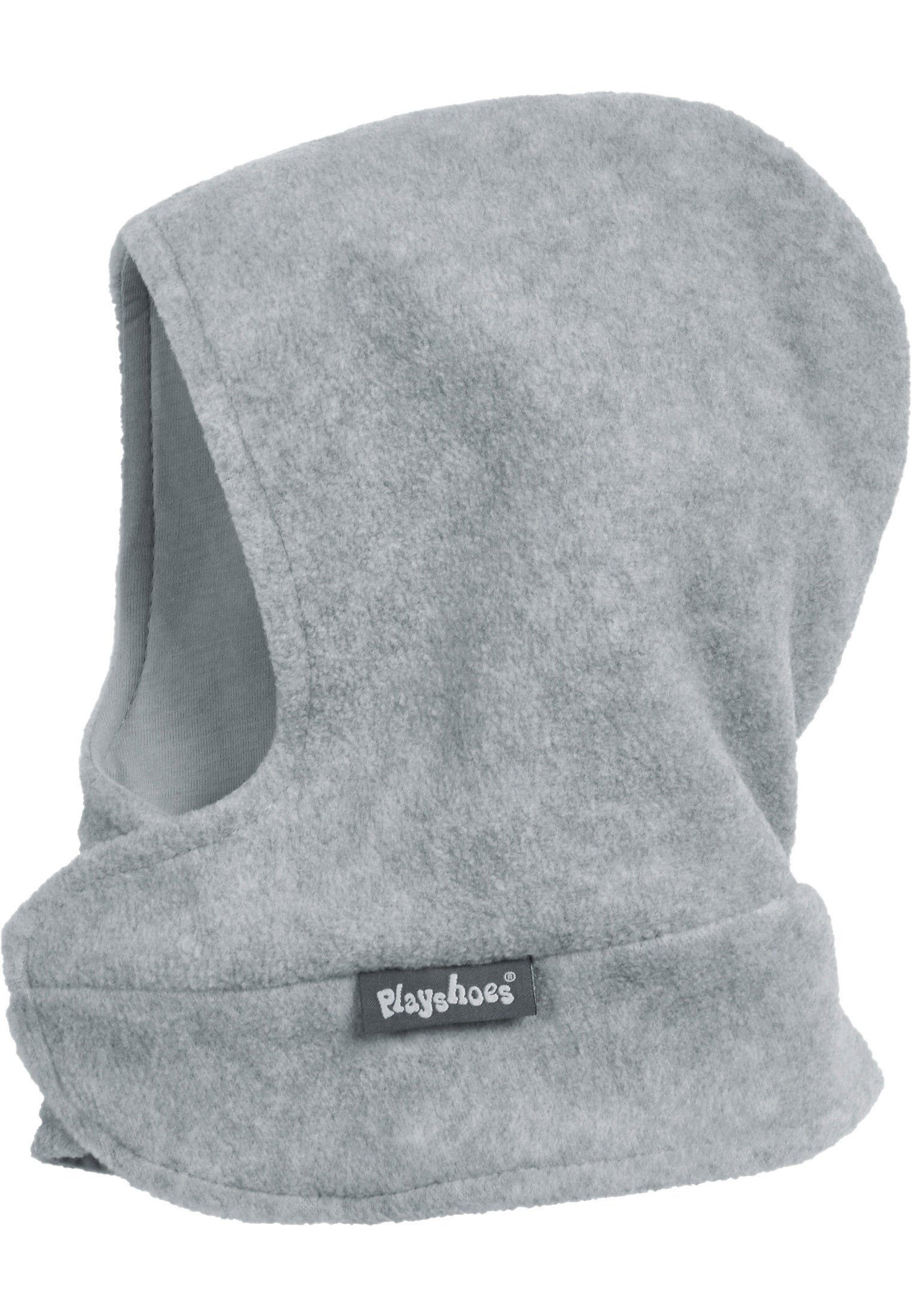 Playshoes Schlupfmütze Fleece-Schalmütze mit Klettverschluß grau/melange