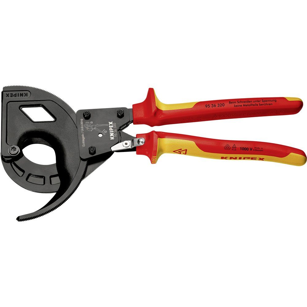Knipex Kabelschere Knipex 95 36 320 Ratschen-Kabelschneider Geeignet für (Abisoliertechn