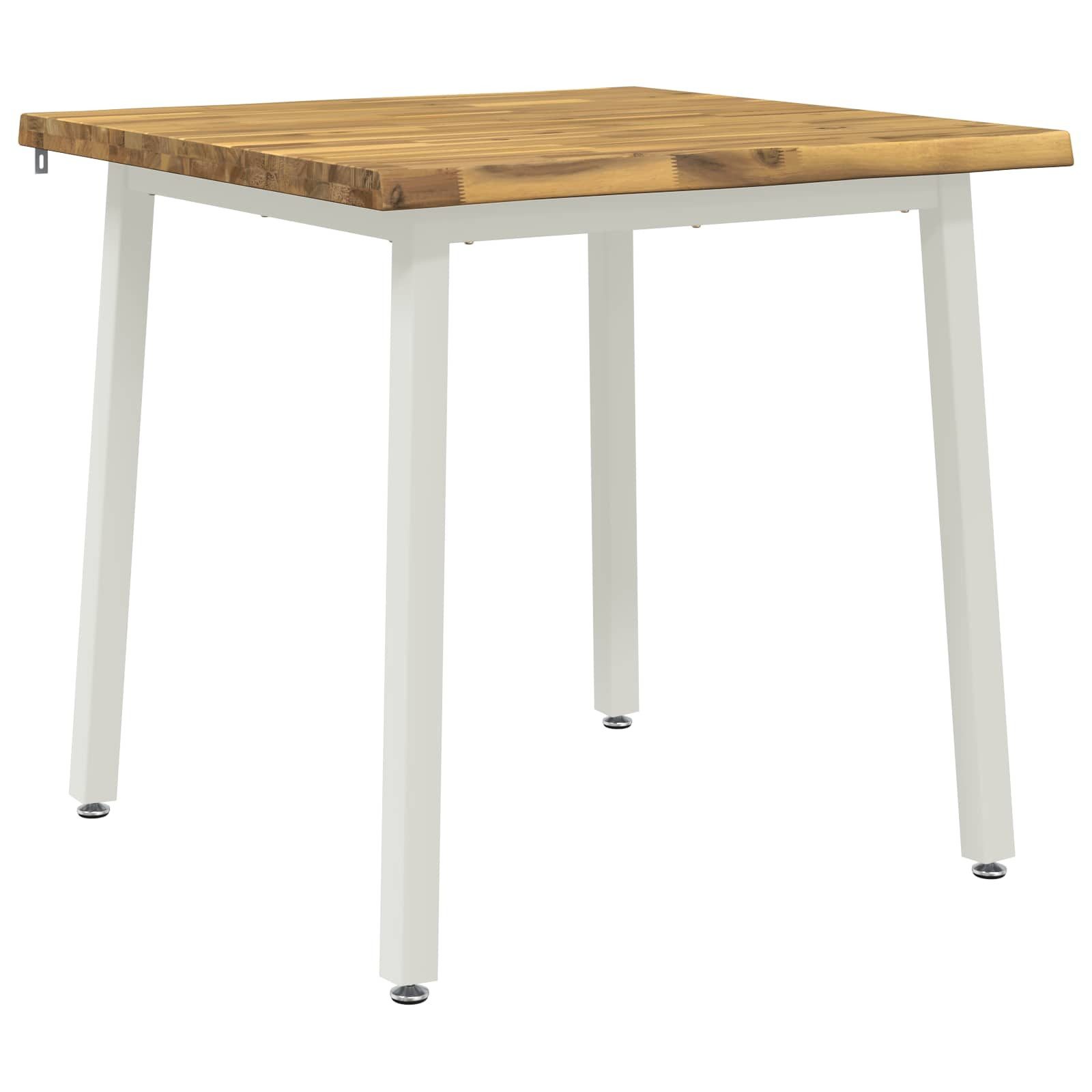 vidaXL Esstisch 90 x 90 x 75 cm Massivholz Weiß Quadratisch (1-St)