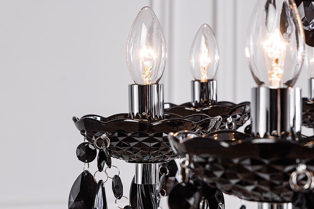 riess-ambiente Kronleuchter BLACK CRYSTAL XL 80cm schwarz, ohne Leuchtmittel, Hängelampe · Wohnzimmer · Acryl · Schlafzimmer · Barock Design – Bild 4 von 5