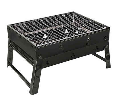 BAYLI Holzkohlegrill 35x27x20 cm Holzkohlegrill Tragbar, Klappgrill, tragbarer Koffergrill