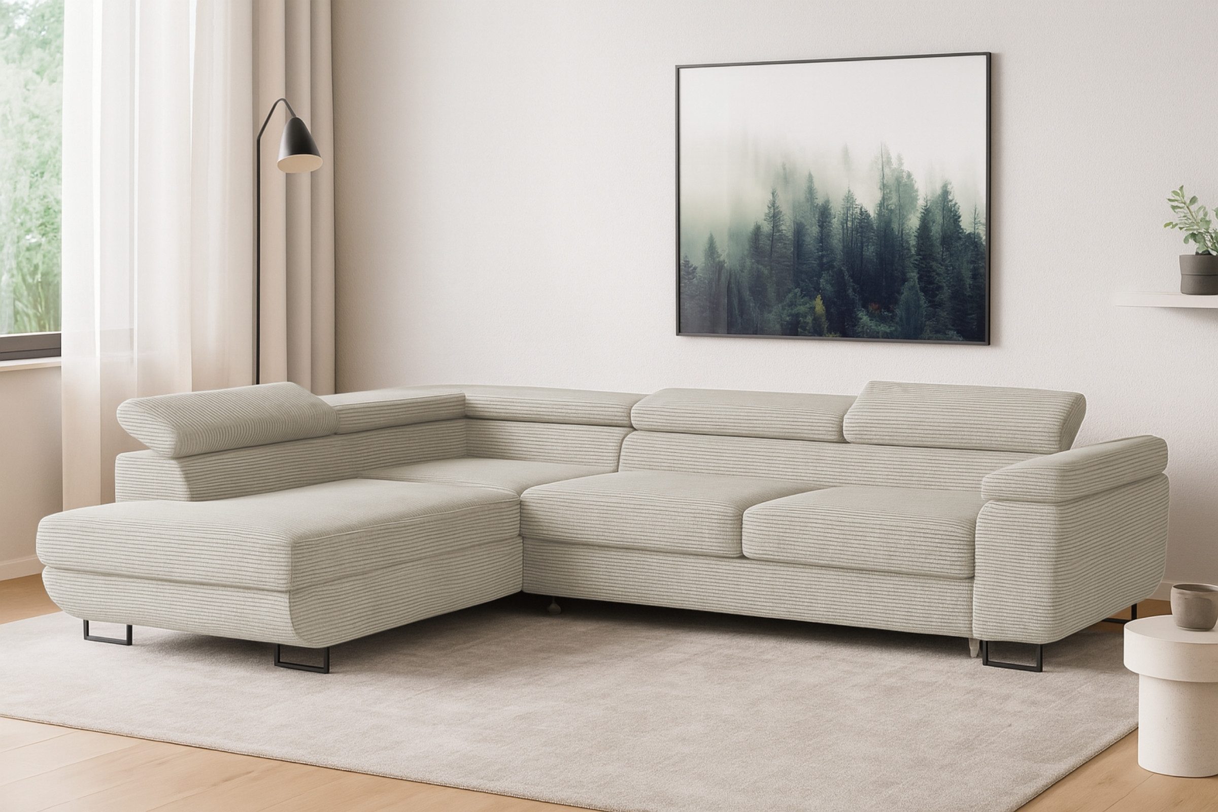 Deine Möbel 24 Wohnlandschaft ASTON Cord-Stoff günstig online kaufen
