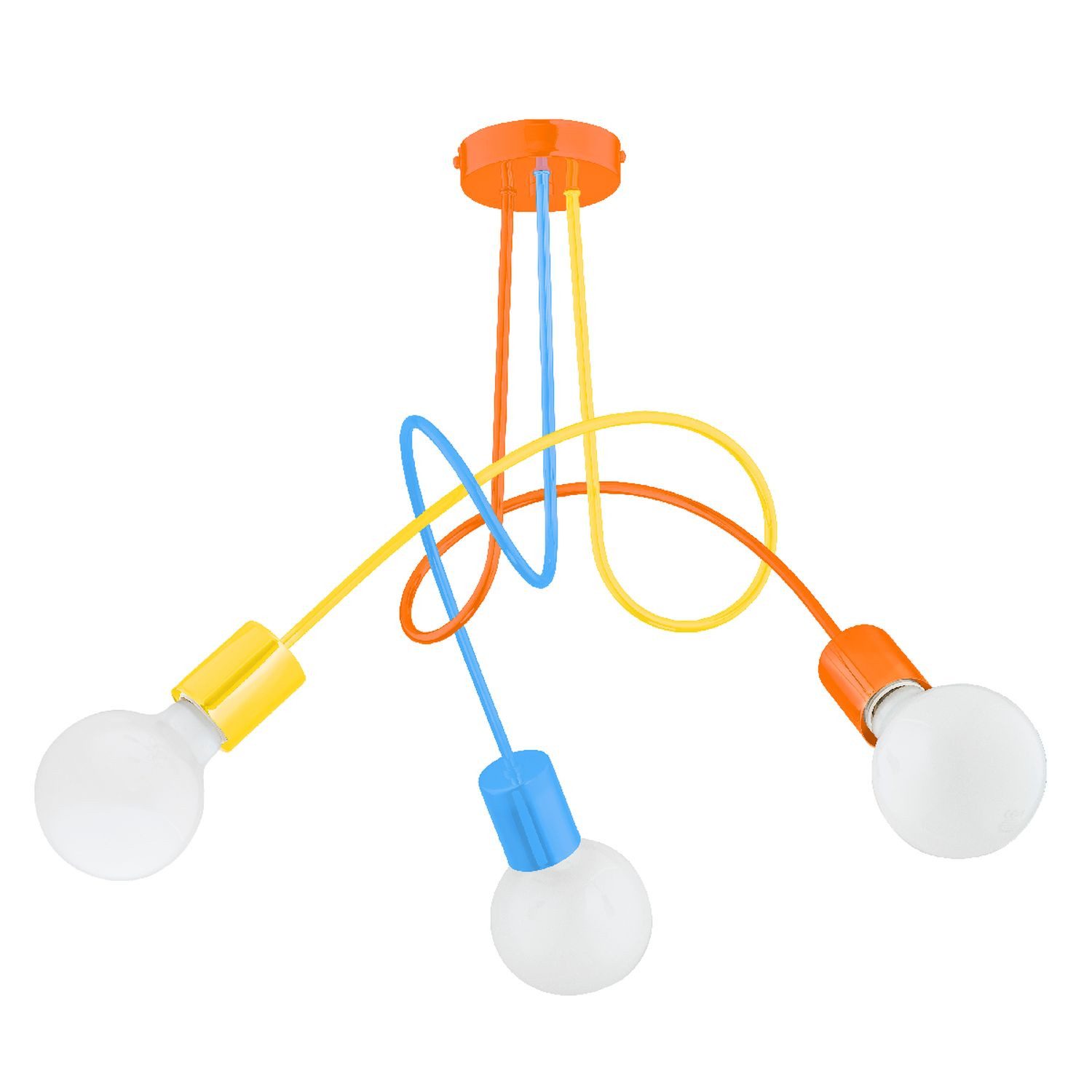Licht-Erlebnisse Deckenleuchte KALMAR, ohne Leuchtmittel, Kinderzimmer Metall 48 cm breit Bunt 3-flammig für E27 Baby Kinder