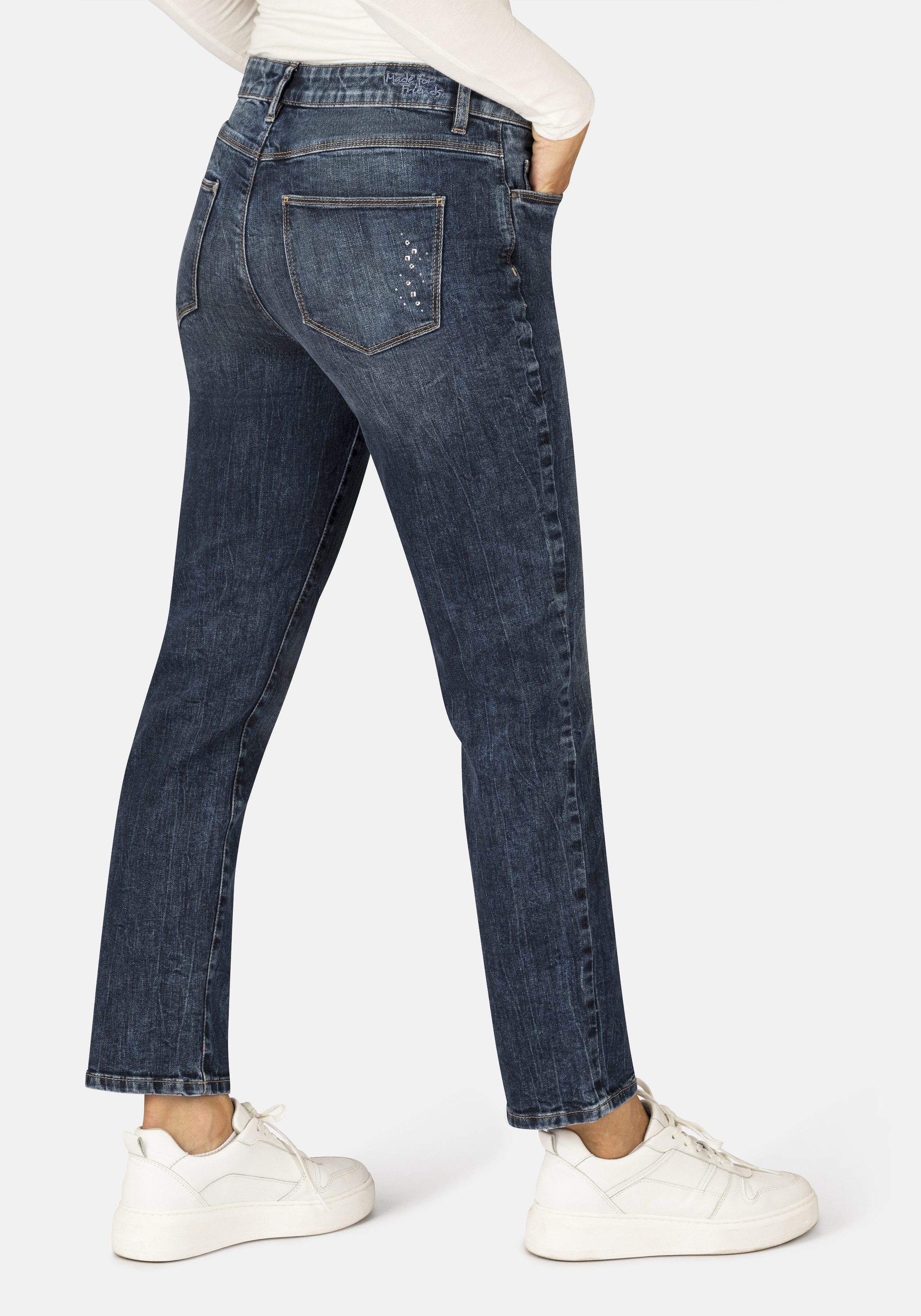 STOOKER WOMEN 5-Pocket-Jeans Zermatt Denim Indigo Straight Fit Jeans Straight Fit Casual Clean Wash Denim Jeans für Damen