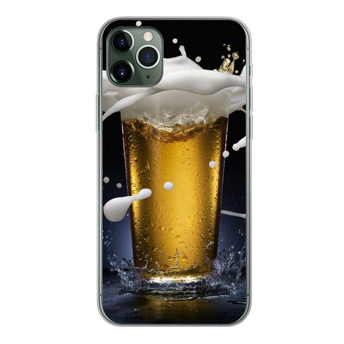 MuchoWow Handyhülle Köstlicher Spritzer im goldenen Bier Handyhülle Apple iPhone 11 Pro Max Smartphone-Bumper Print Handy