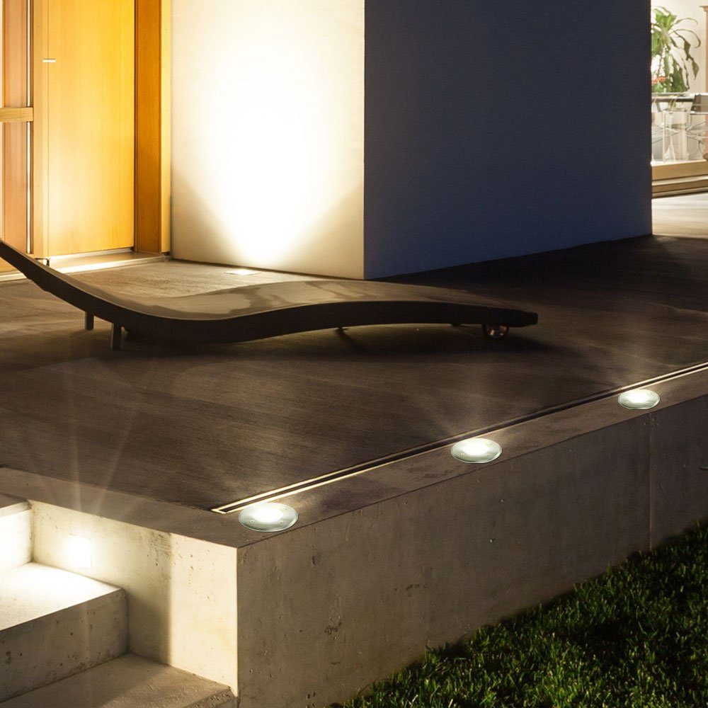 Aussen Einbaustrahler, etc-shop Beleuchtung Terrassenboden GU10 inklusive, LED Bodeneinbaustrahler nicht Leuchtmittel