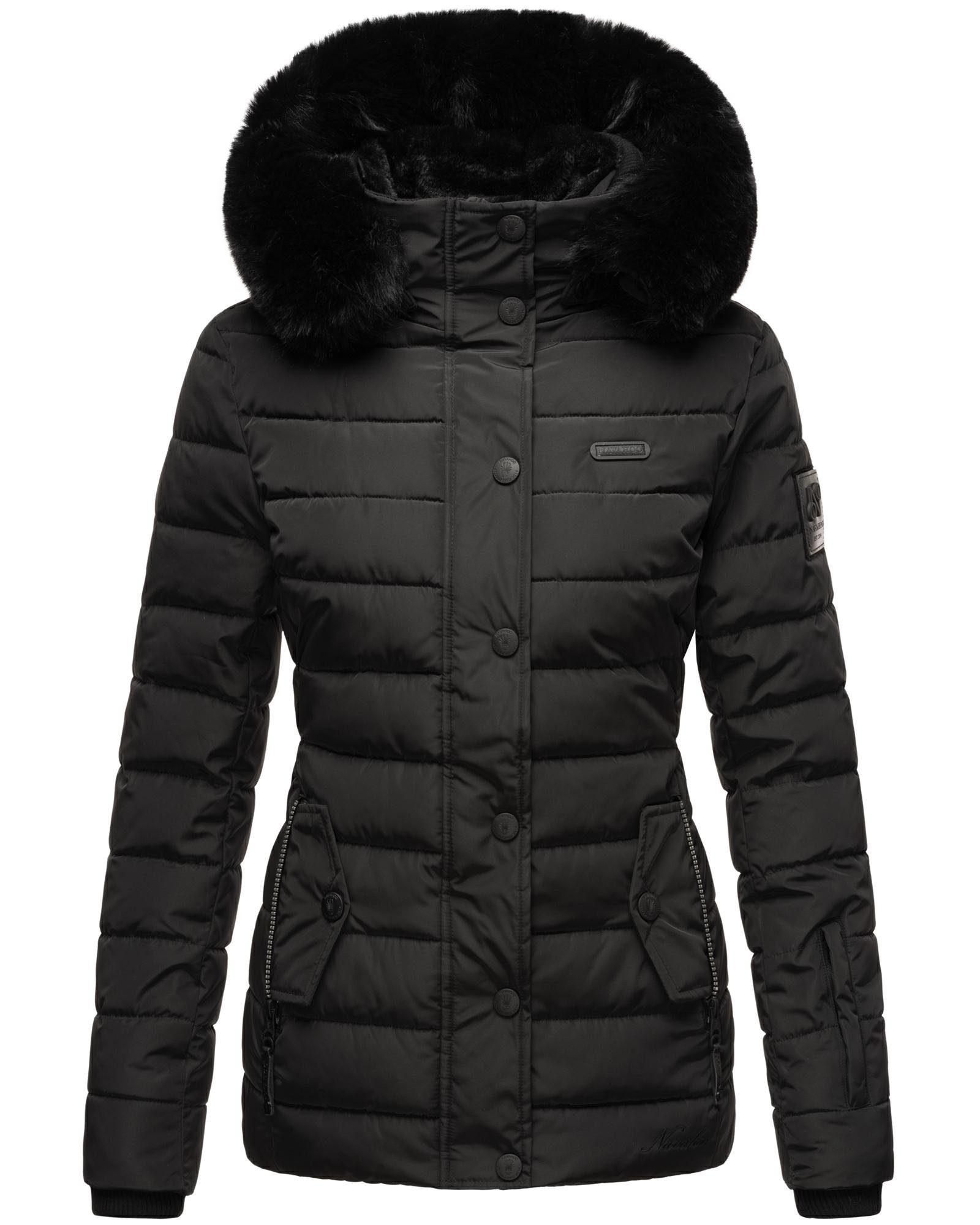 Navahoo Steppjacke Milianaa Edle Winterjacke mit weicher Kunstfell-Kapuze – Bild 4 von 5