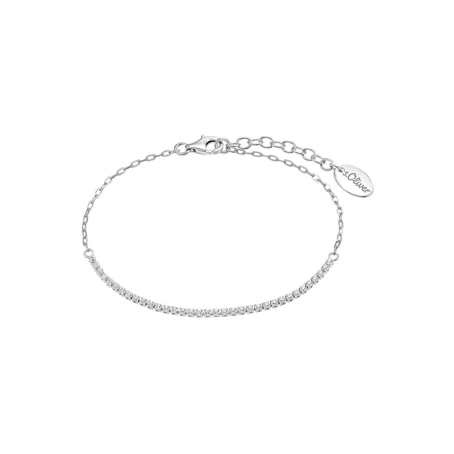 s.Oliver Silberarmband für Damen, 925 Sterling Silber, Zirkonia synth. (Armband, 1-tlg)