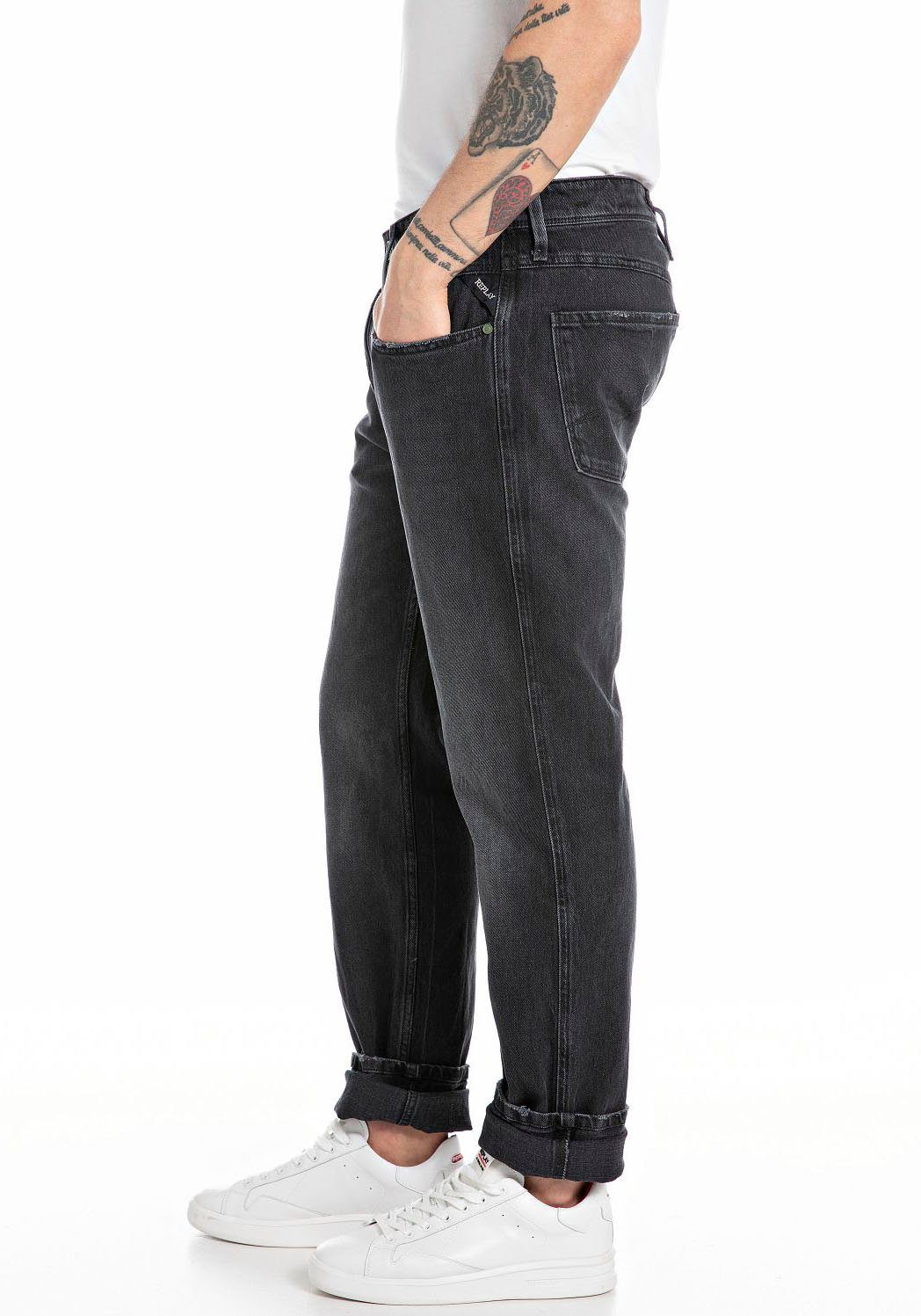 Replay Slim-fit-Jeans ANBASS HYPERFLEX BIO mit Stretch-Anteil günstig online kaufen