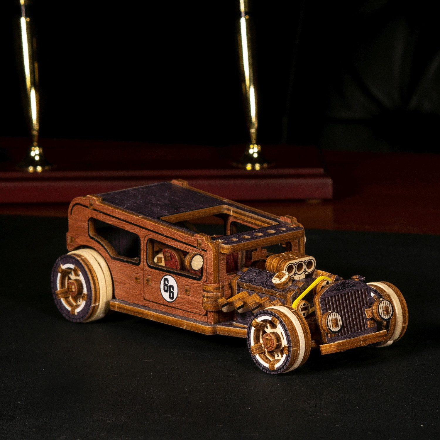 Wooden City Puzzle WoodenCity Hot Rod Limited Edition Mechanisches Holzpuzzle, 135 Puzzleteile