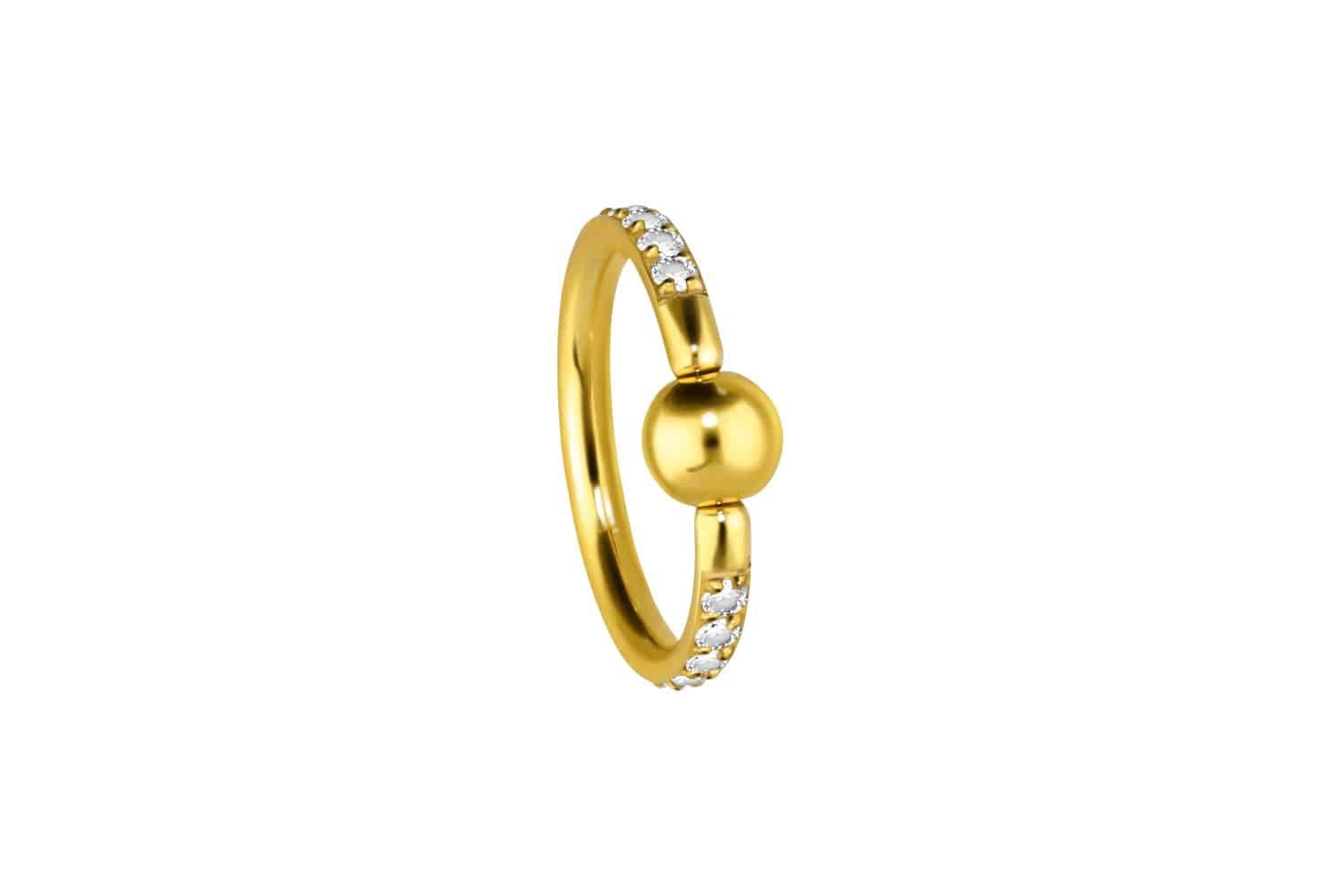 PIERCINGLINE Nasenpiercing Titan Klemmkugelring EINGEFASSTE KRISTALLE (Klemm-Ringe, 1-tlg)