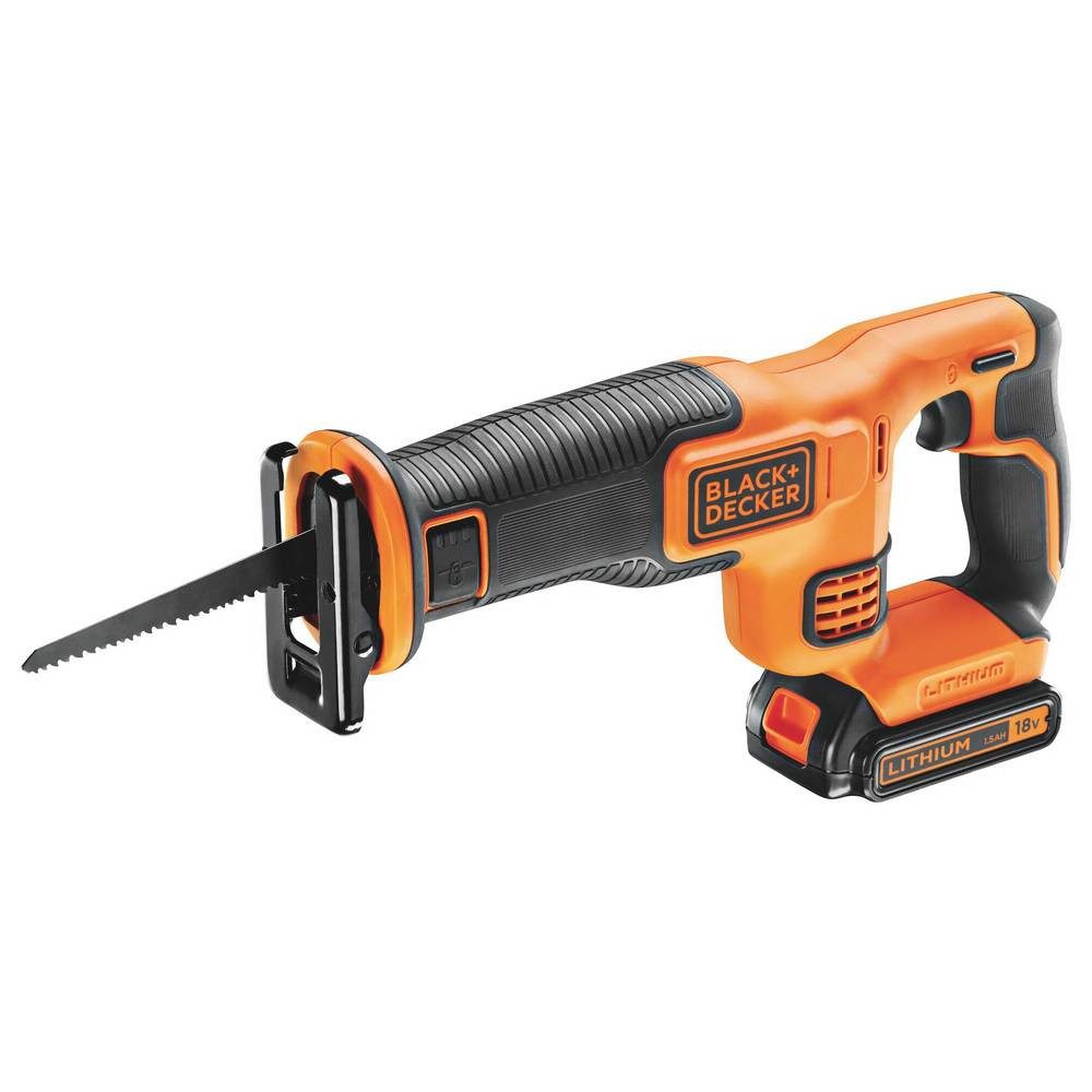 Black + Decker Akku-Säbelsäge Akku-Säbelsäge BDCR18-QW inkl. Akku, inkl. Ladegerät 18 V 1.5 Ah, inkl. Akku, inkl. Ladegerät