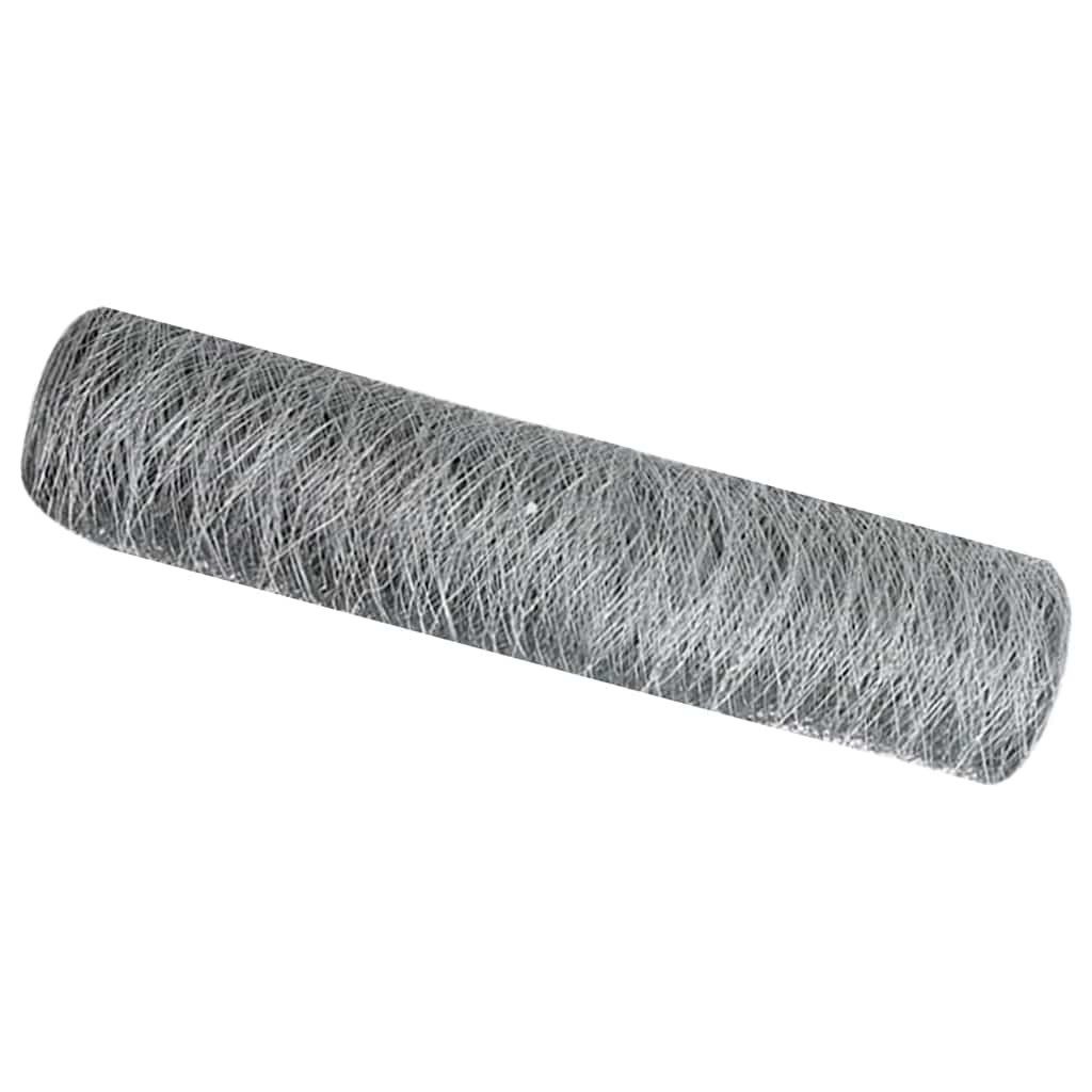 vidaXL Gartenzaun Schweißgitterzaun 0,4 x 10 m Verzinkter Stahl Silber, (1-St)