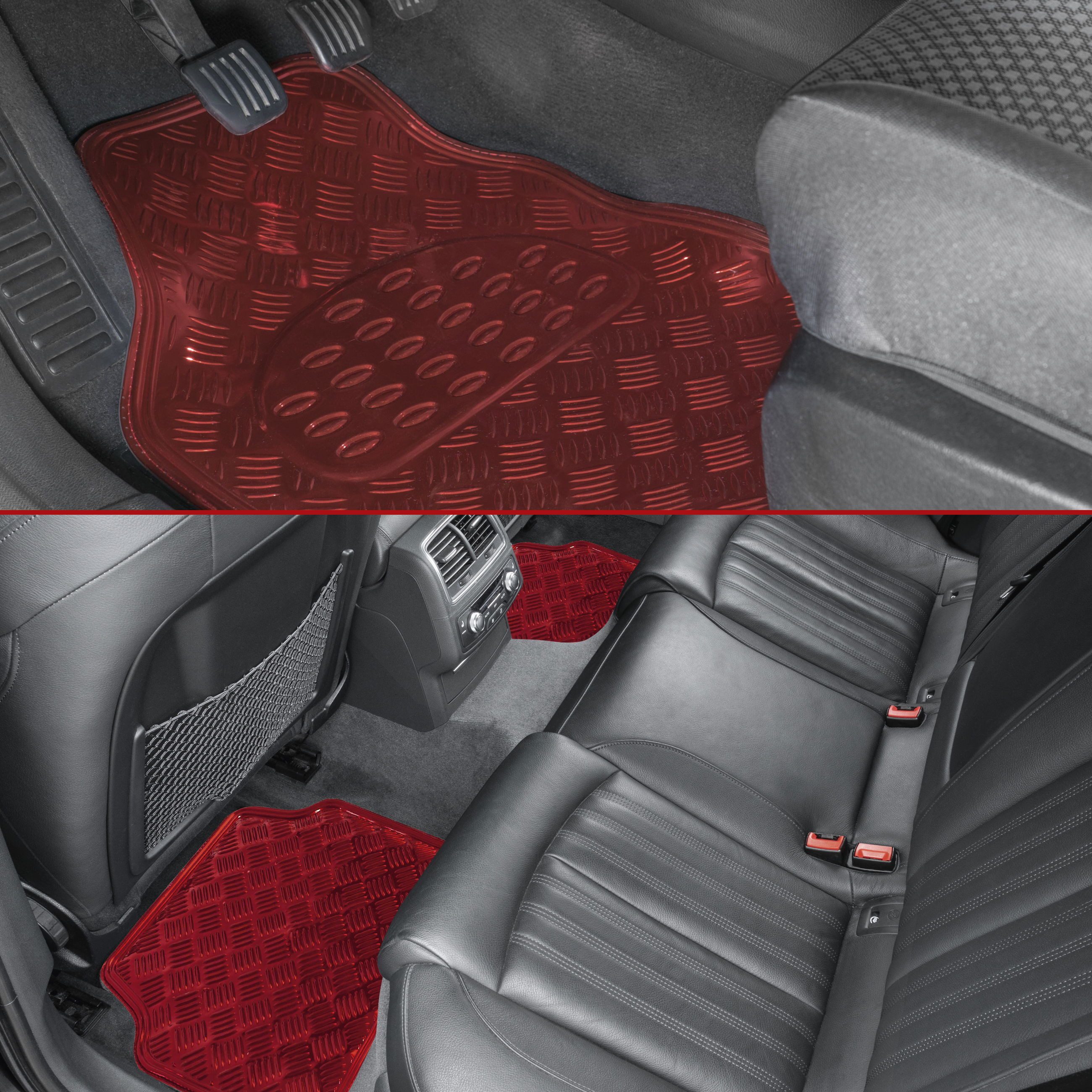 WALSER Car Floor Mats, Metallic Finish (4 pcs)