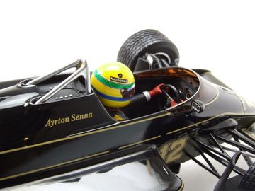 Minichamps Modellauto Lotus Renault 97T Formel 1 Portugal GP 1985 mit Regenreifen Ayrton, Maßstab 1:18