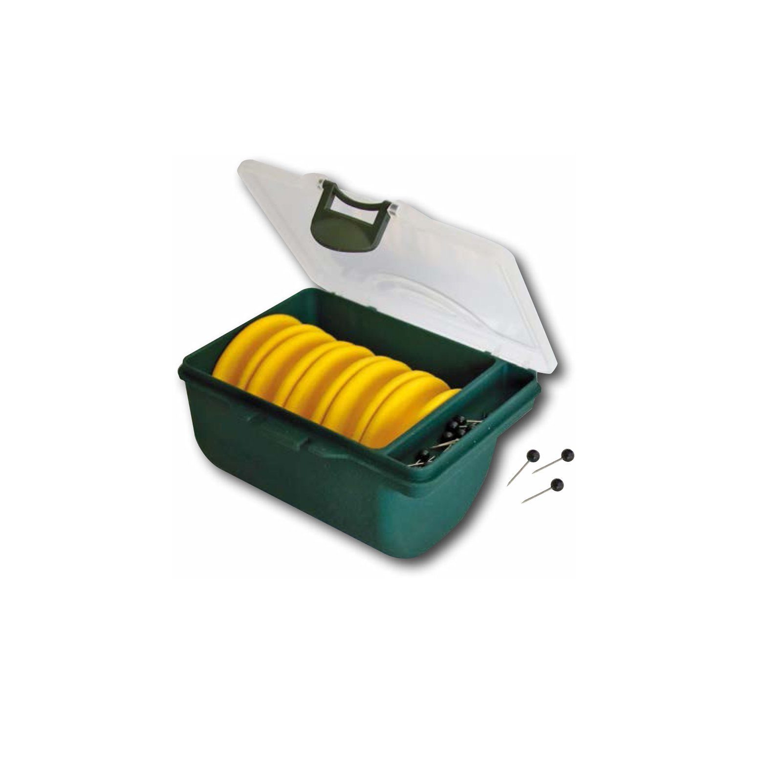 10 (5-St) Vorfachschnur Aufwickler in inkl. Pins Sortimentbox Behr Schaumstoff Kunststoffbox, 5