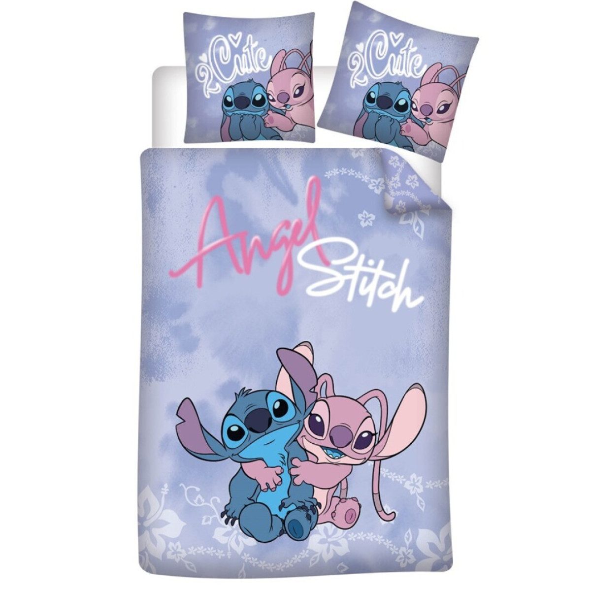 Disney Bettwäsche Stitch Kinder Deckenbezug Kissenbezug Schlafzimmerset 140x200 65x65 cm, Polyester