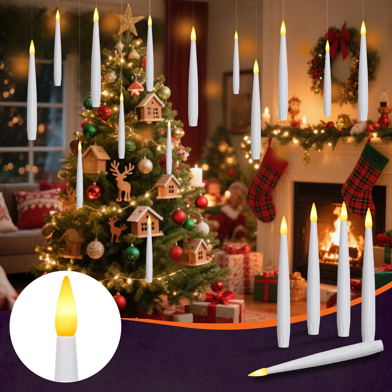 kisidus LED-Kerze LED Weihnachten Kerzen 12 Stück mit Zauberstab Fernbedien günstig online kaufen