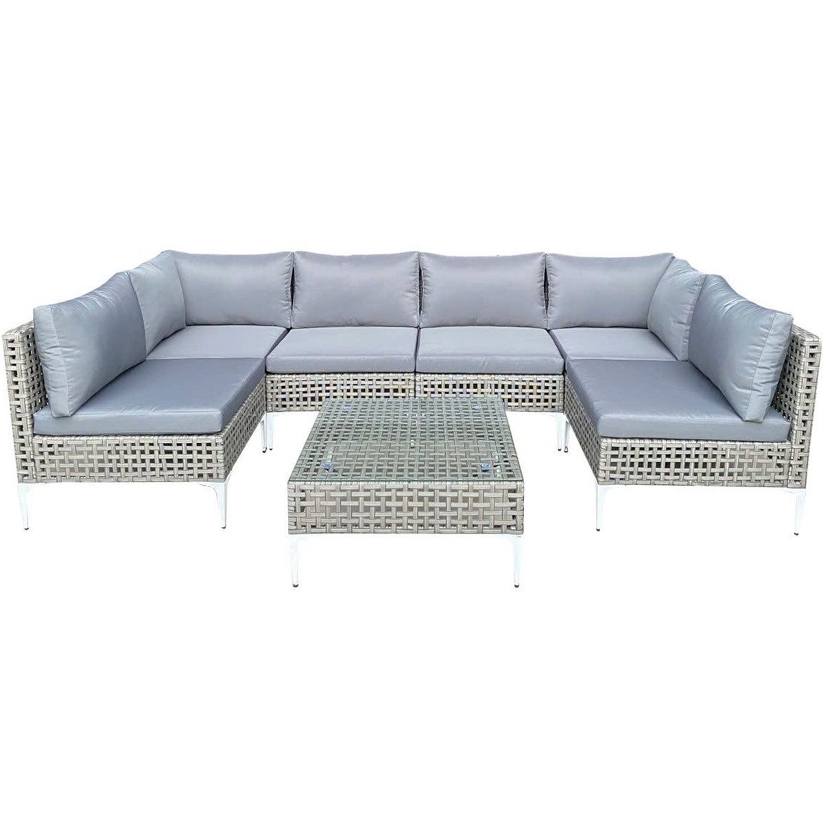 COSTWAY Gartenlounge-Set, (7-tlg), Gartenmöbel Set Outdoor Rattan, mit Kissen