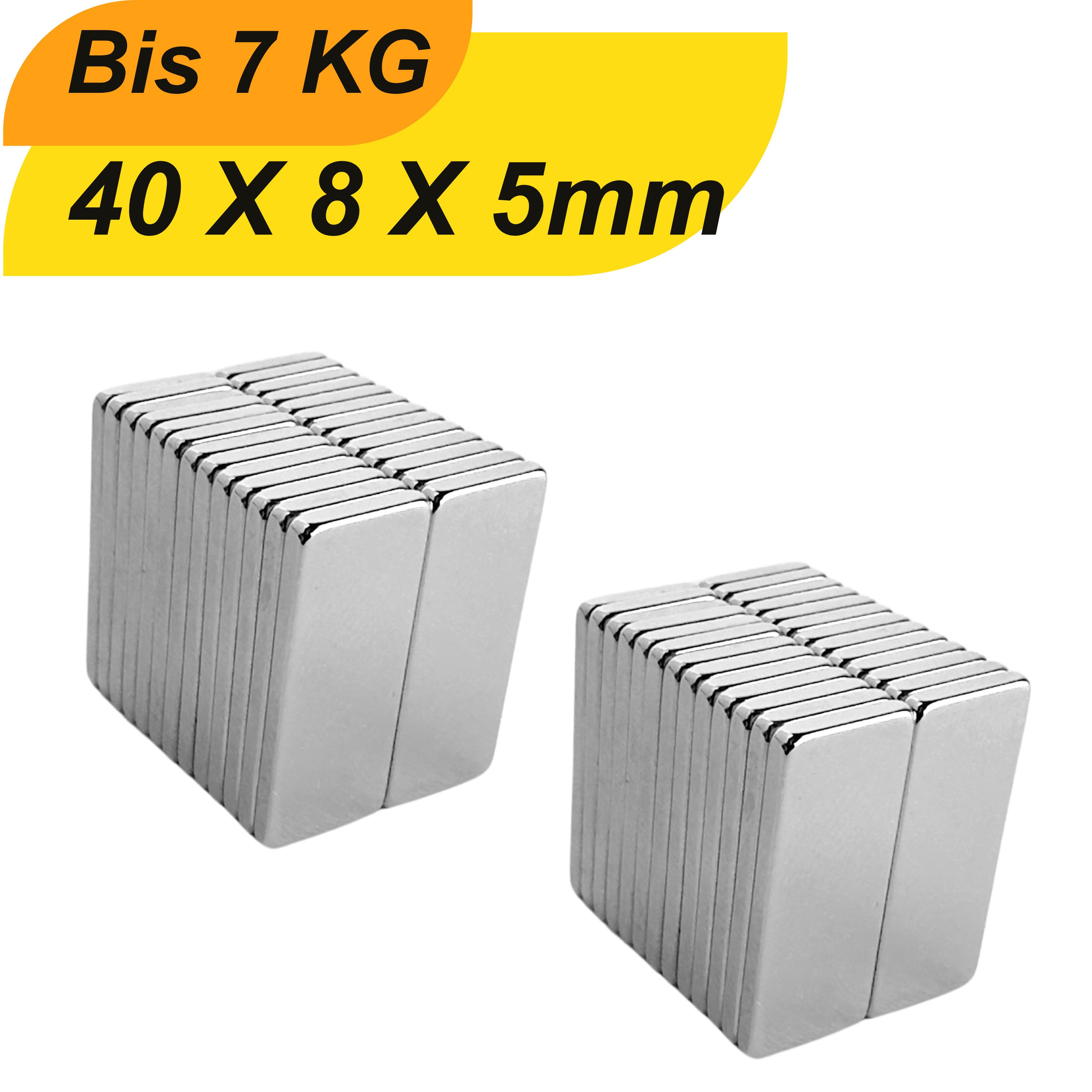 Magnet Neodym-Magnete 40x8x5mm Supermagnete mit hoher Haltekraft Magnet