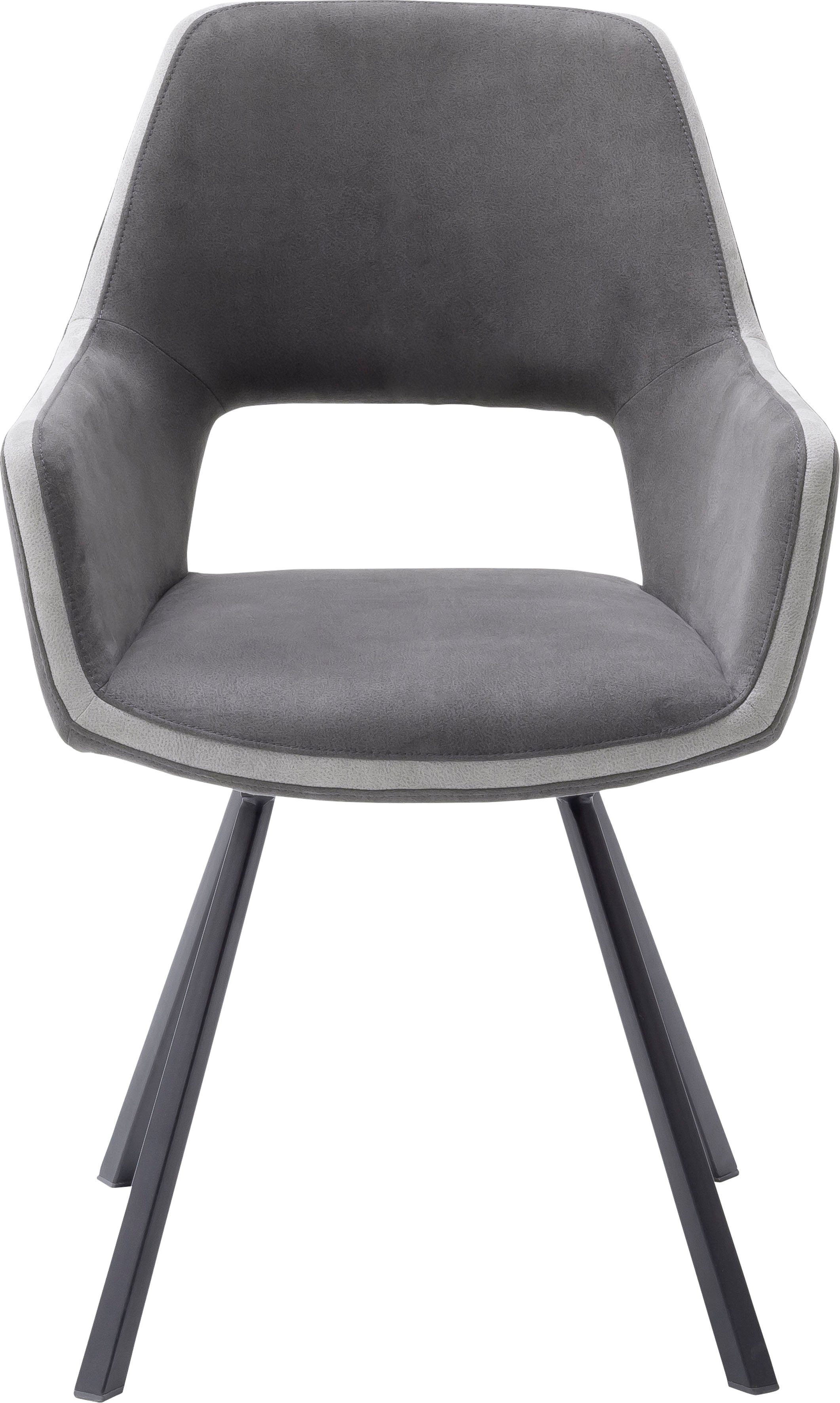 2-er bis 2 kg Dunkelgrau-Grau mit Stuhl MCA furniture Dunkelgrau Nivellierung, 120 180°drehbar St), Set, | (Set, belastbar Bayonne Esszimmerstuhl