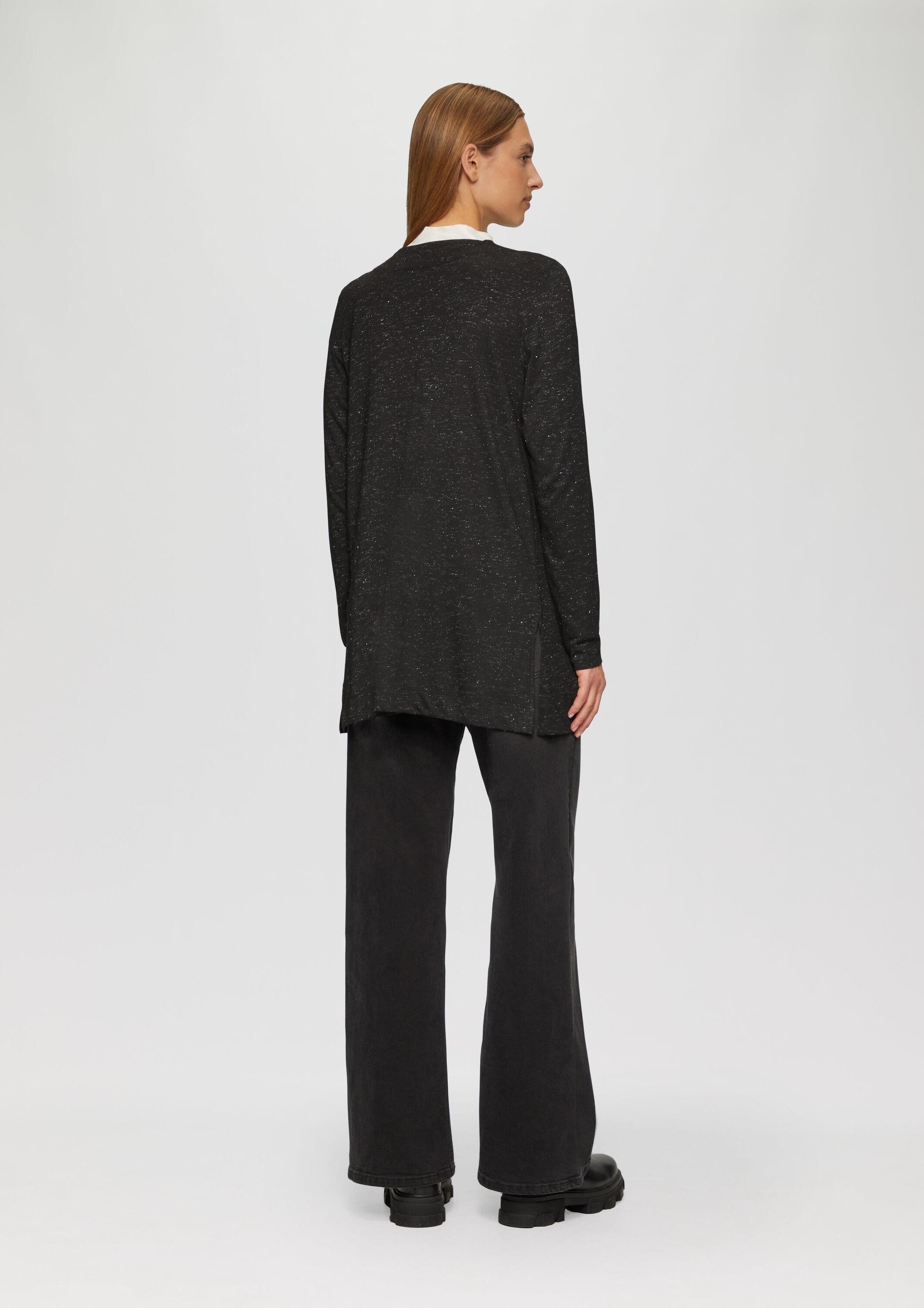 s.Oliver Cardigan Indoor-Jacke Langer Cardigan mit Glitzergarn