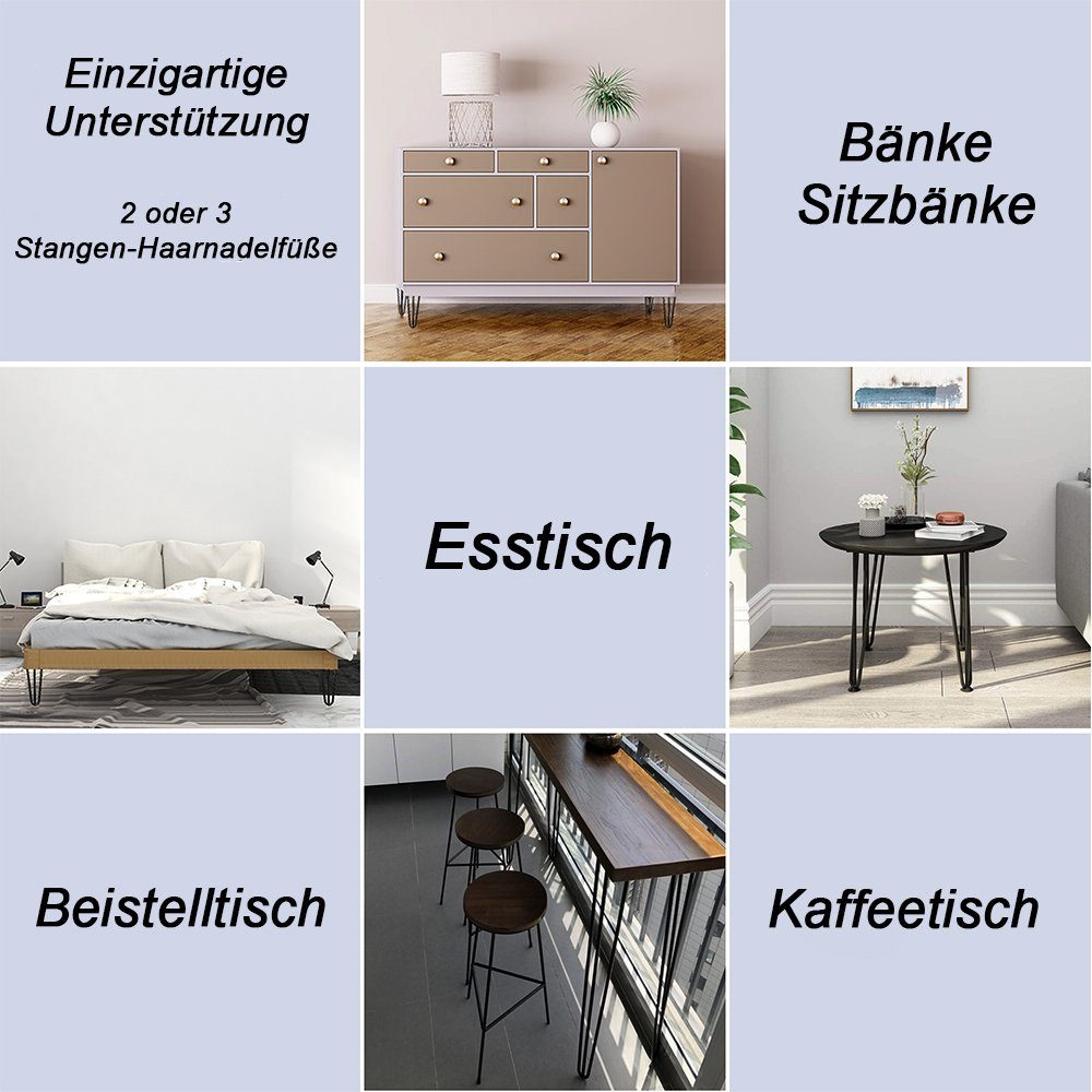 Melko Tischbein Tischgestell Hairpin Tischbeine 4er-Set Leg Haarnadelbeine, Bodenschoner