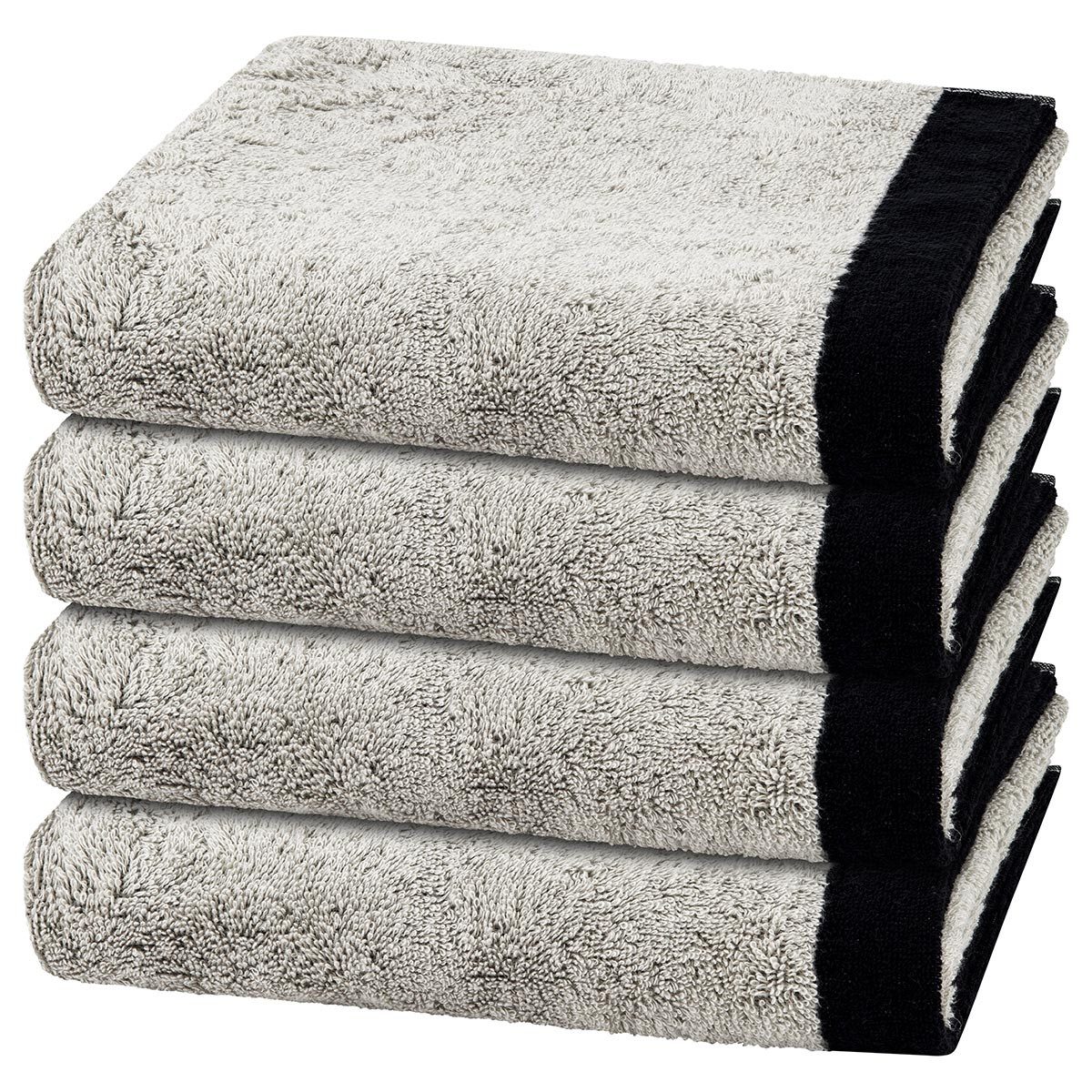 Cawö Handtuch Set Lifestyle Splash, Walkfrottee (Spar-Set, 4-St), 4 X Handtuch im Set - Baumwolle - Saugstark