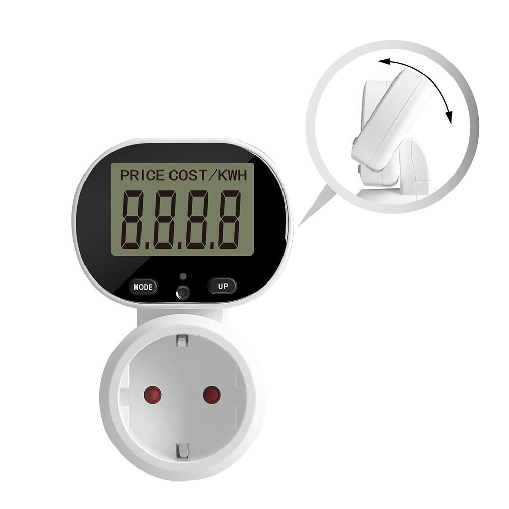 Impulse Innovation Steckdose Stromzähler Steckdose, Schuko, 230V, 16A, Dual Tarif Modus, 50Hz