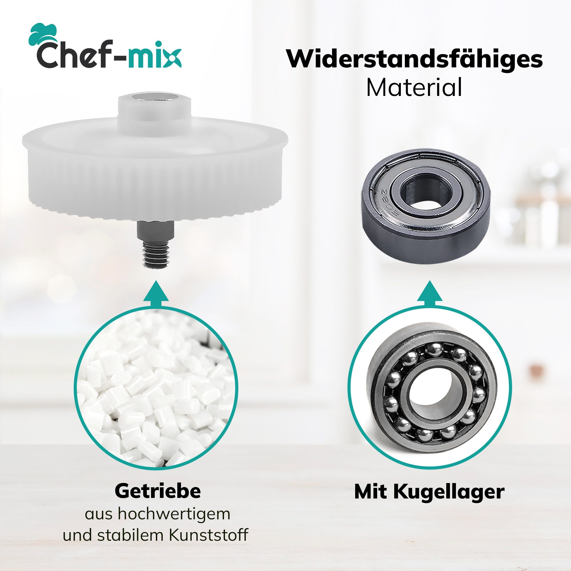 Chef-Mix Küchenmaschinen Zubehör-Set Lagersatz Ersatz für Vorwerk Zahnrad Ritzel Kugellager, Zubehör für Küchenmaschine, Thermomix TM21