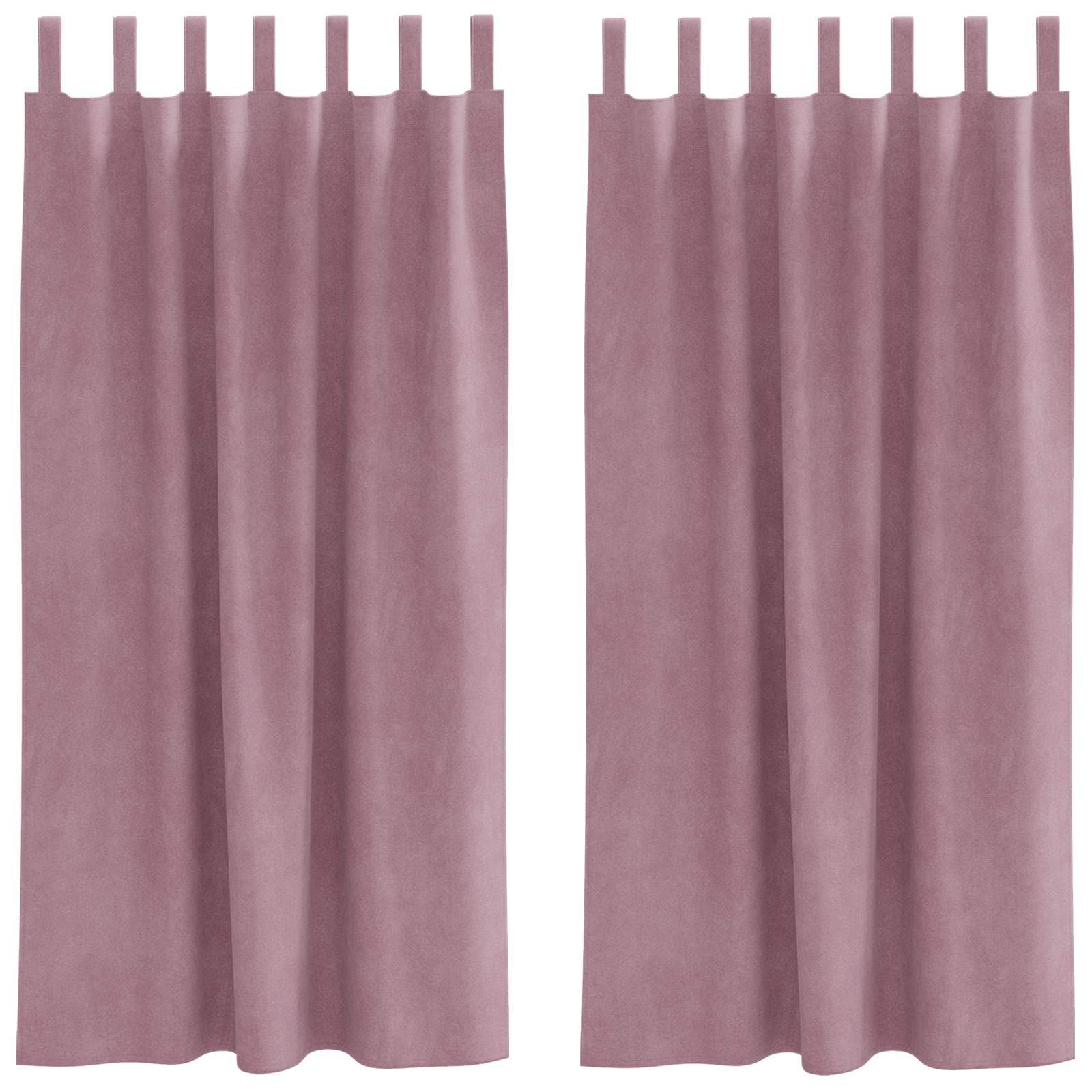 vidaXL Vorhang Verdunkelungsvorhänge 2 pcs Dunkelrosa 140 x 175 cm Samt (2 St), Samt