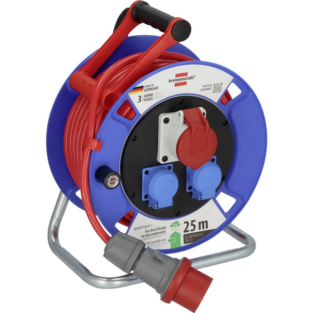 Brennenstuhl Brennenstuhl 1182770010 Kabeltrommel 25 m Rot CEE-Stecker 16 A 5polig Kabeltrommel (Kabellänge 25.00 m)