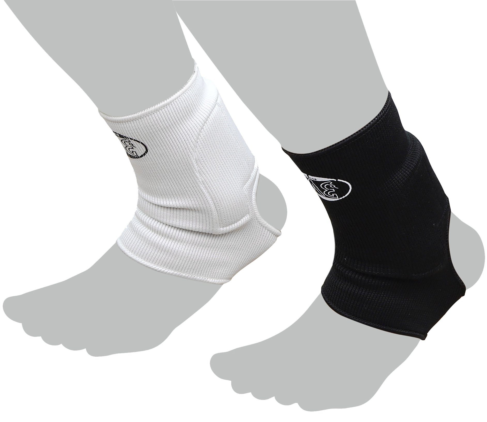 BAY-Sports Achillessehnenbandage Fußbandagen Socken Sprunggelenk Schutz Knöchelbandagen Achillesschutz (Polster im Achillesbereich), 1 Paar, Dauerelastisch, Kompression, schwarz oder weiss