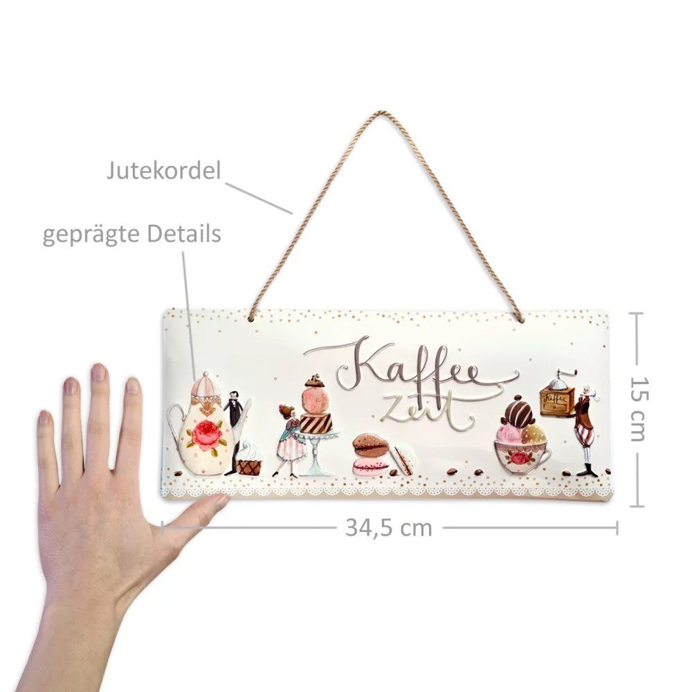 Grätz Verlag Hängedekoration Dekoschild mit zum In Kaffeezeit hergestellt aufhängen, Motiv, Deutschland
