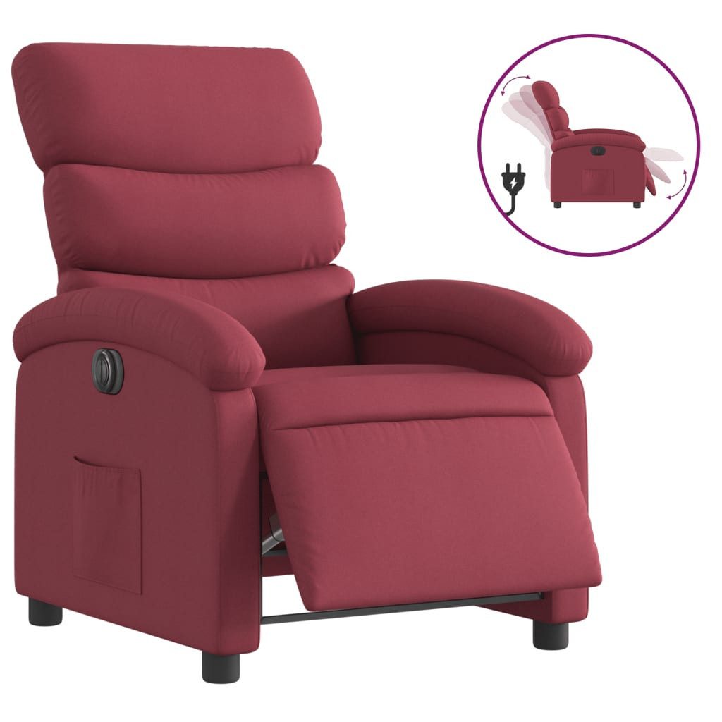 vidaXL Sessel Relaxsessel Elektrisch Weinrot Stoff günstig online kaufen