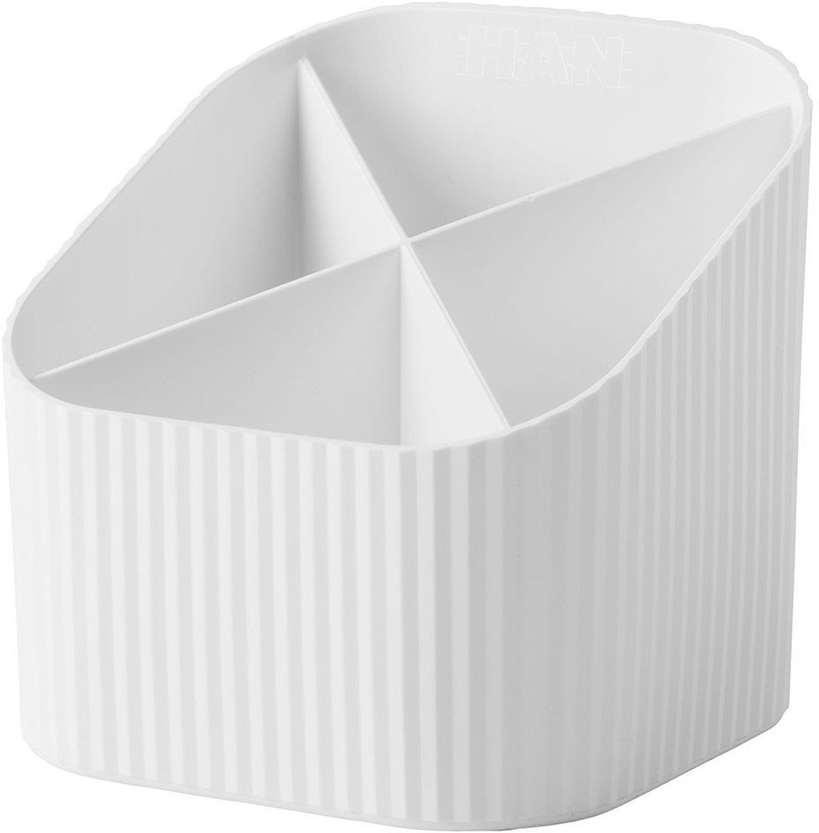 HAN-Bürogeräte Tischaufsatz Schreibtischköcher Re-X-Loop 4 Fächer RC-Kunststoff weiß