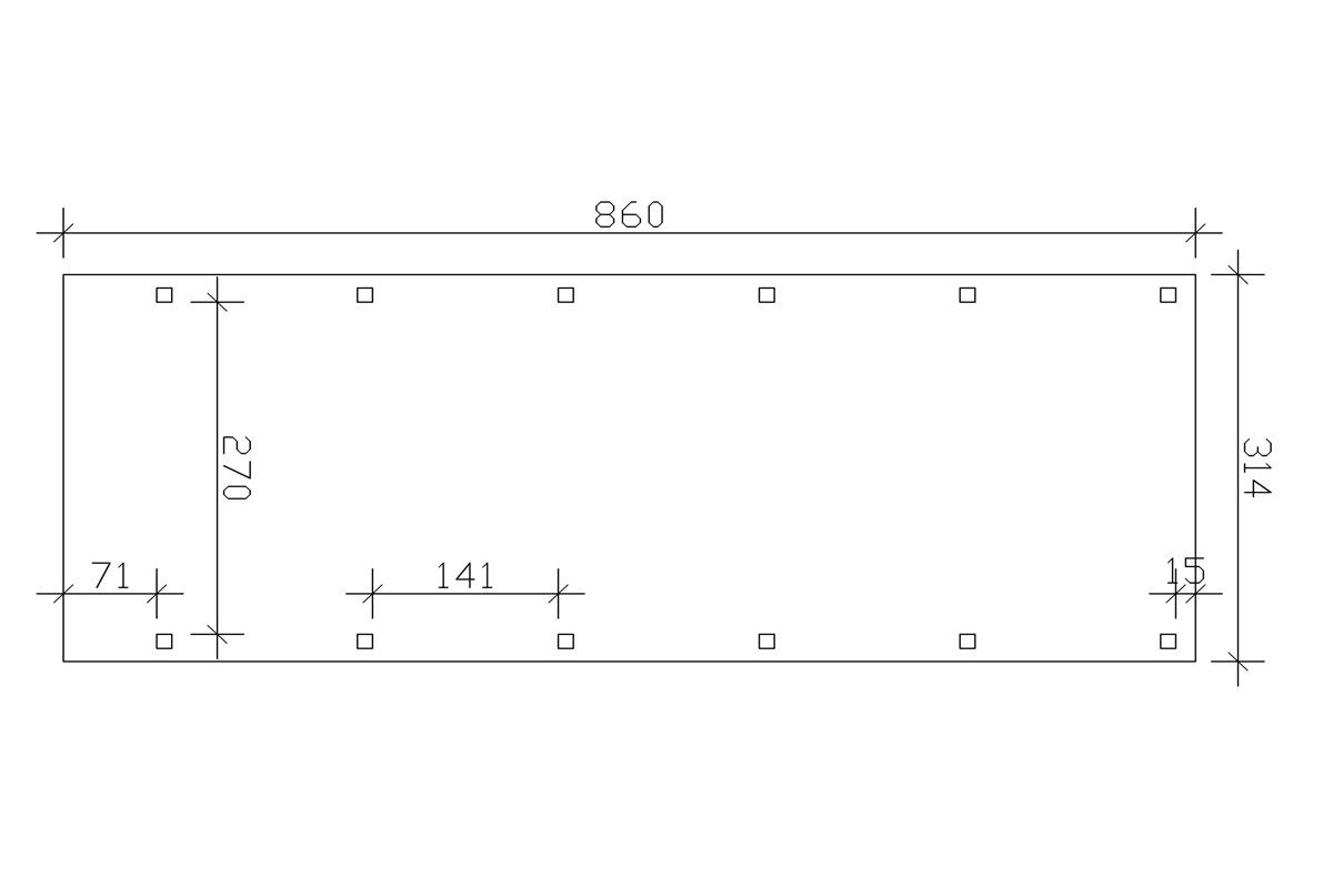 Skanholz Einzelcarport Friesland, braun cm Einfahrtshöhe 314x860 BxT: 221 cm