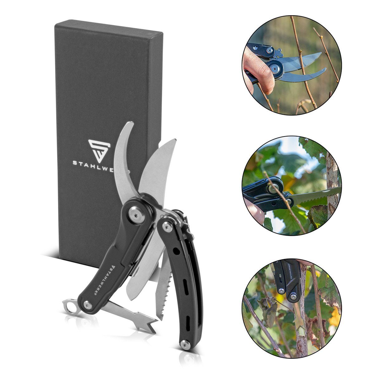 STAHLWERK Multitool Multitool mit 5 Инструментen Multitool, (Packung, 1 St., Einzelartikel), ergonomischer Griff ermöglicht ein sicheres Handling