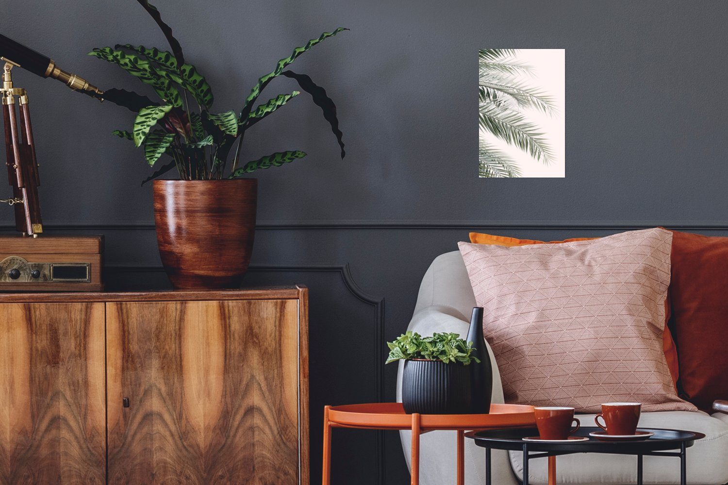 MuchoWow Poster Pflanze - Grün - Natur - Weiß, (1 St), Poster, Wandbild, Wandposter für Wohnzimmer, Ohne Rahmen