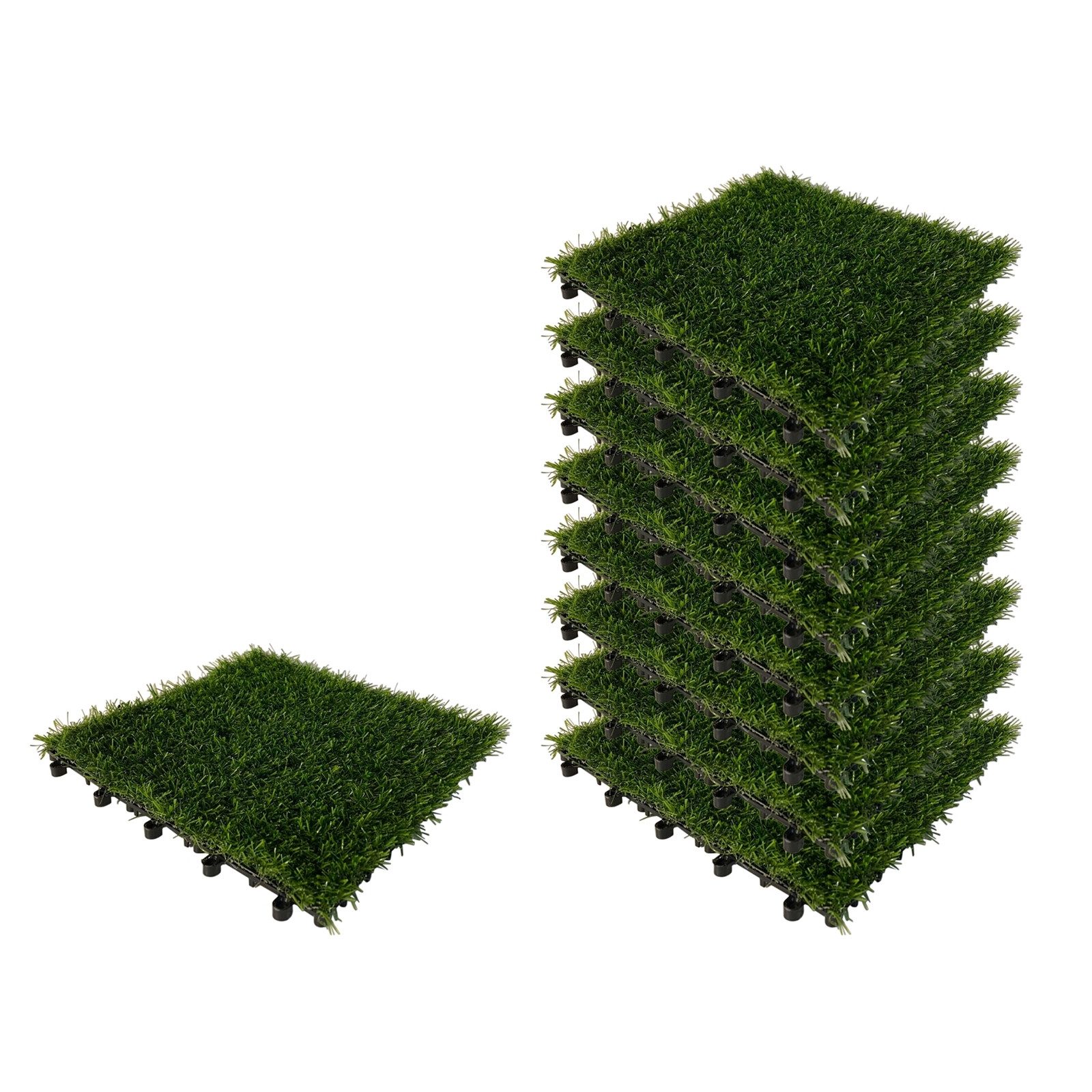 HTI-Living Kunstrasen Kunstrasenplatte 9-teilig Nessa Klick, quadratisch, H günstig online kaufen